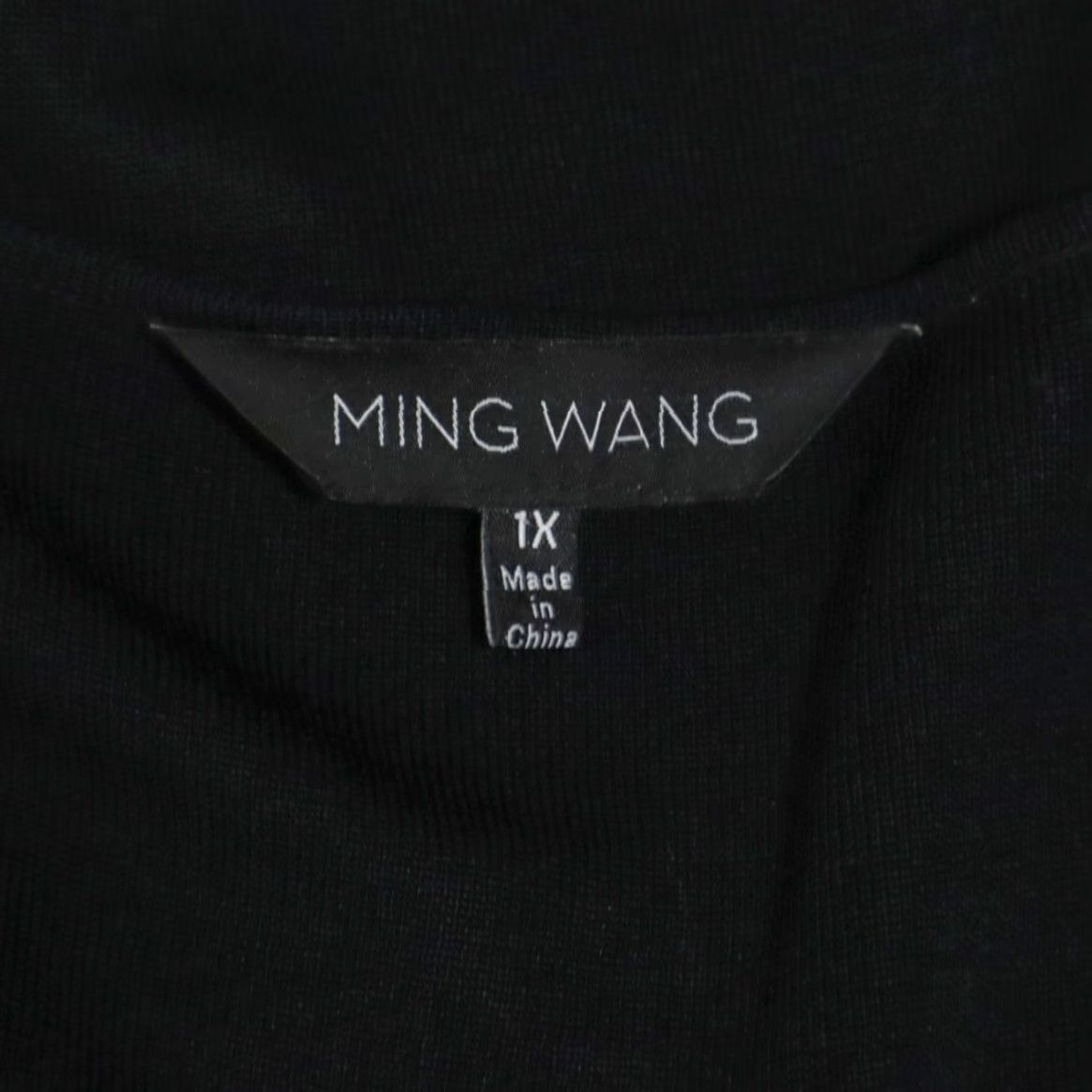 Vintage Ming Wang Ruffle Neck Sleeveless Blouse Solid Shirt Black Women's 1X Size XL / US 12-14 / IT 48-50 - 5 Thumbnail