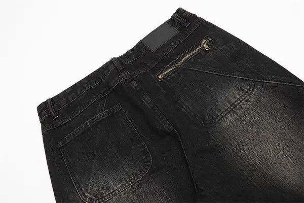 Japanese Brand Distressed loose wide-leg straight-leg casual washed jeans Size US 32 / EU 48 - 4 Thumbnail