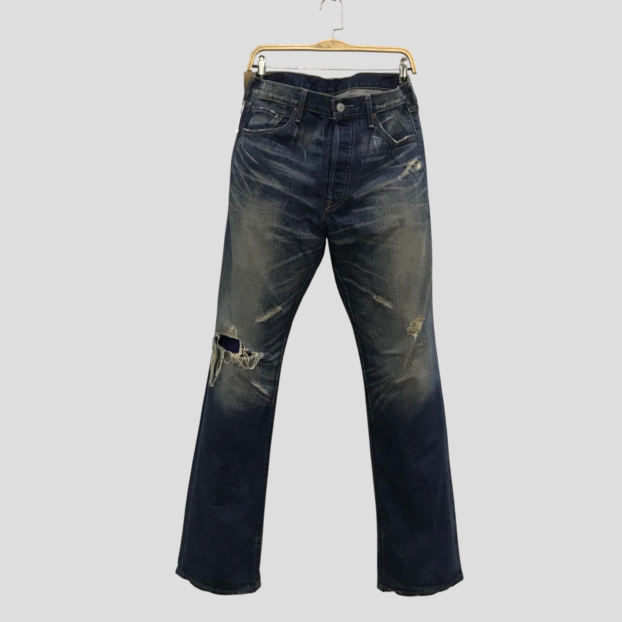 Levi's Vintage 90s Levi's 501 Distressed Faded Blue Stone Washed Size US 34 / EU 50 - 1 Thumbnail
