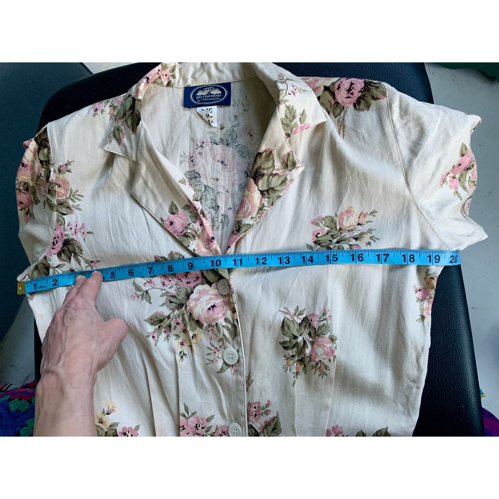 Other VINTAGE 80s BRITISH KHAKI ROBERT LIGHTON FLORAL TEA DRESS Size S / US 4 / IT 40 - 14 Thumbnail