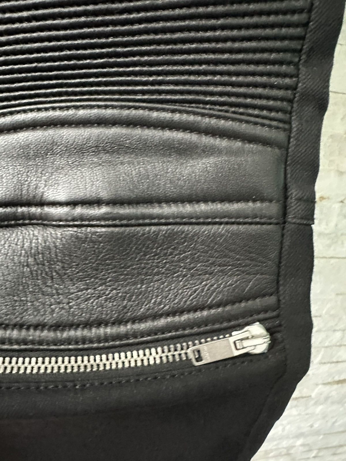 Saint Laurent Paris Saint Laurent 2016 Hedi Biker leather panel jeans Size US 28 / EU 44 - 5 Thumbnail