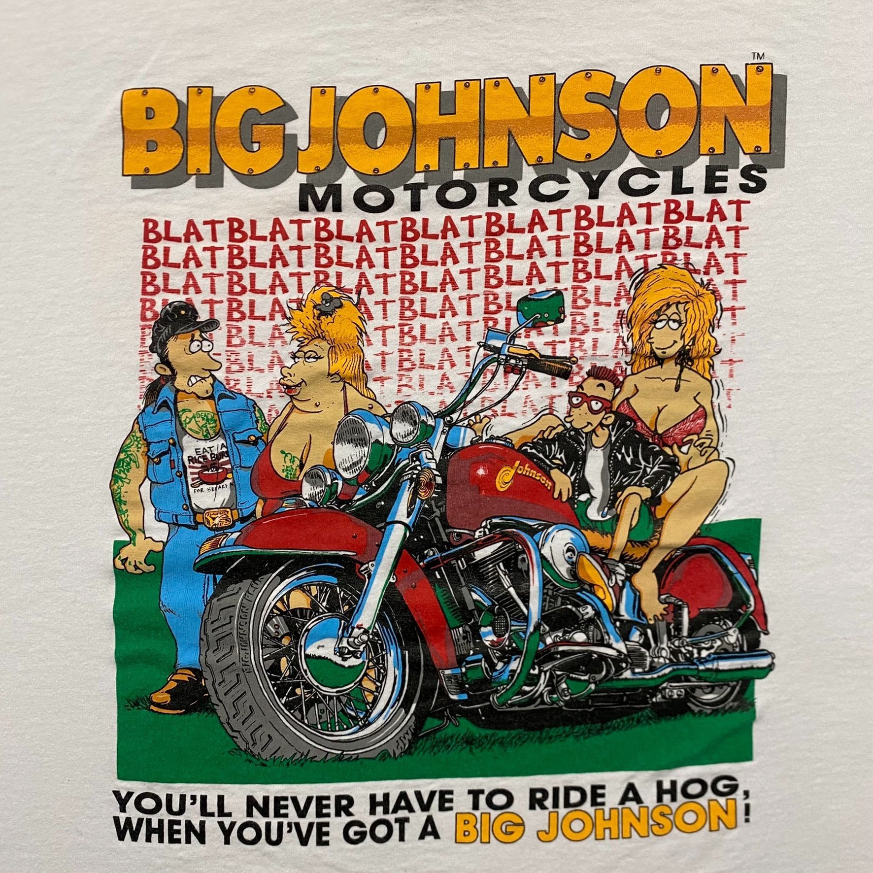 Vintage Vintage 90s Big Johnson Motorcycles Single Stitch Funny Tee Size US L / EU 52-54 / 3 - 2 Thumbnail