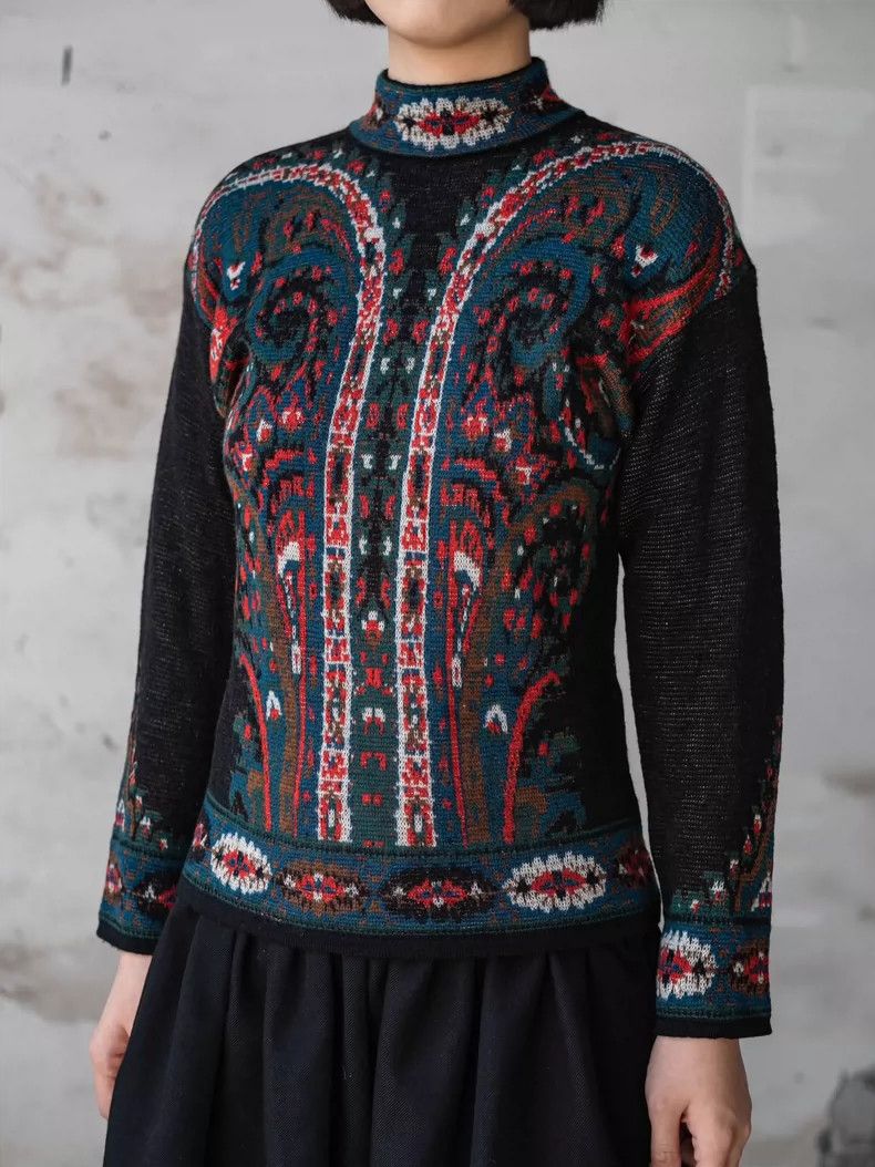 Kenzo KENZO Ethnic pattern knit sweater Size S / US 4 / IT 40 - 4 Thumbnail