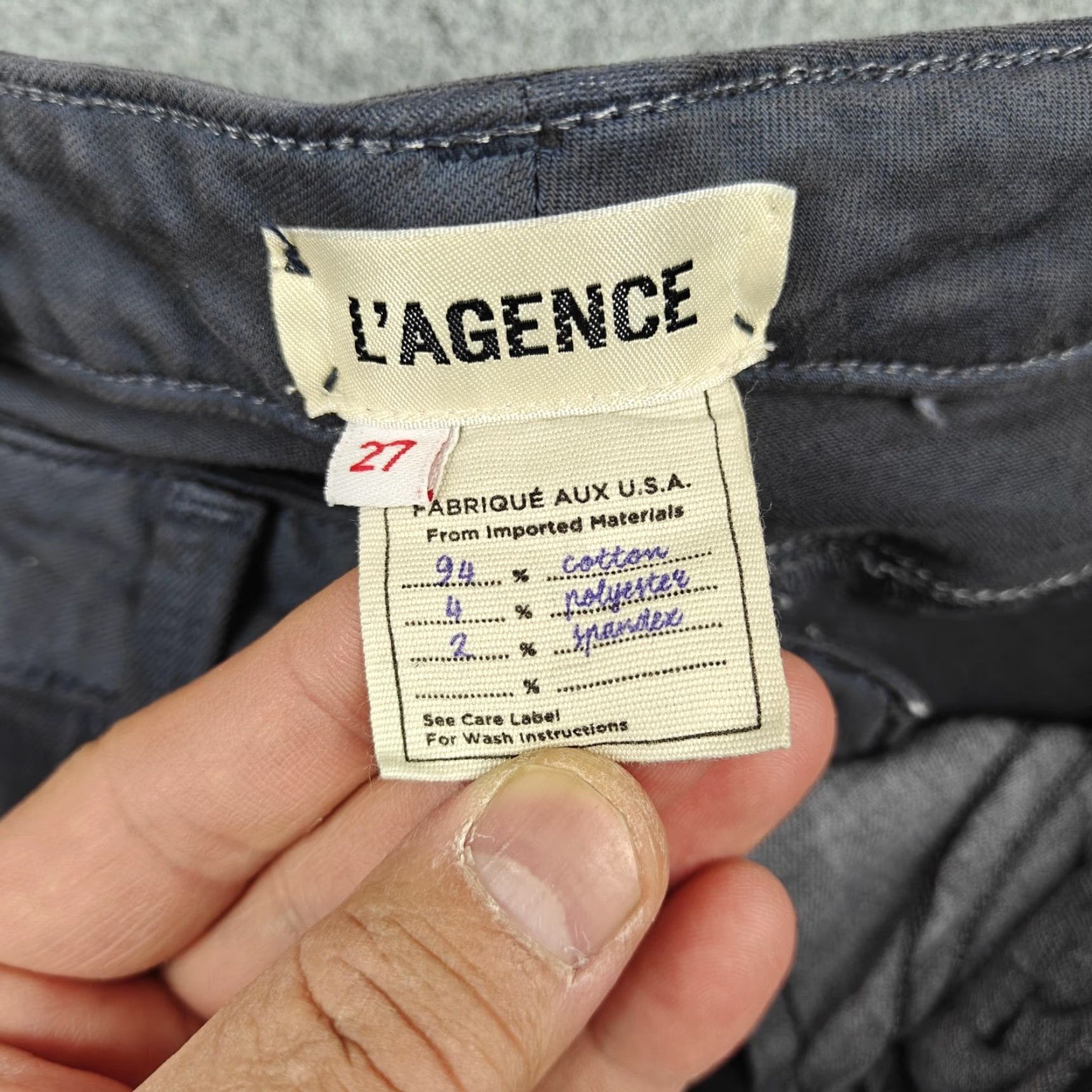 L'AGENCE L'Agence Jeans Womens 27 Gray Charcoal Wash Low Rise Skinny Stretch Denim Jeans Size 27" / US 4 / IT 40 - 3 Thumbnail