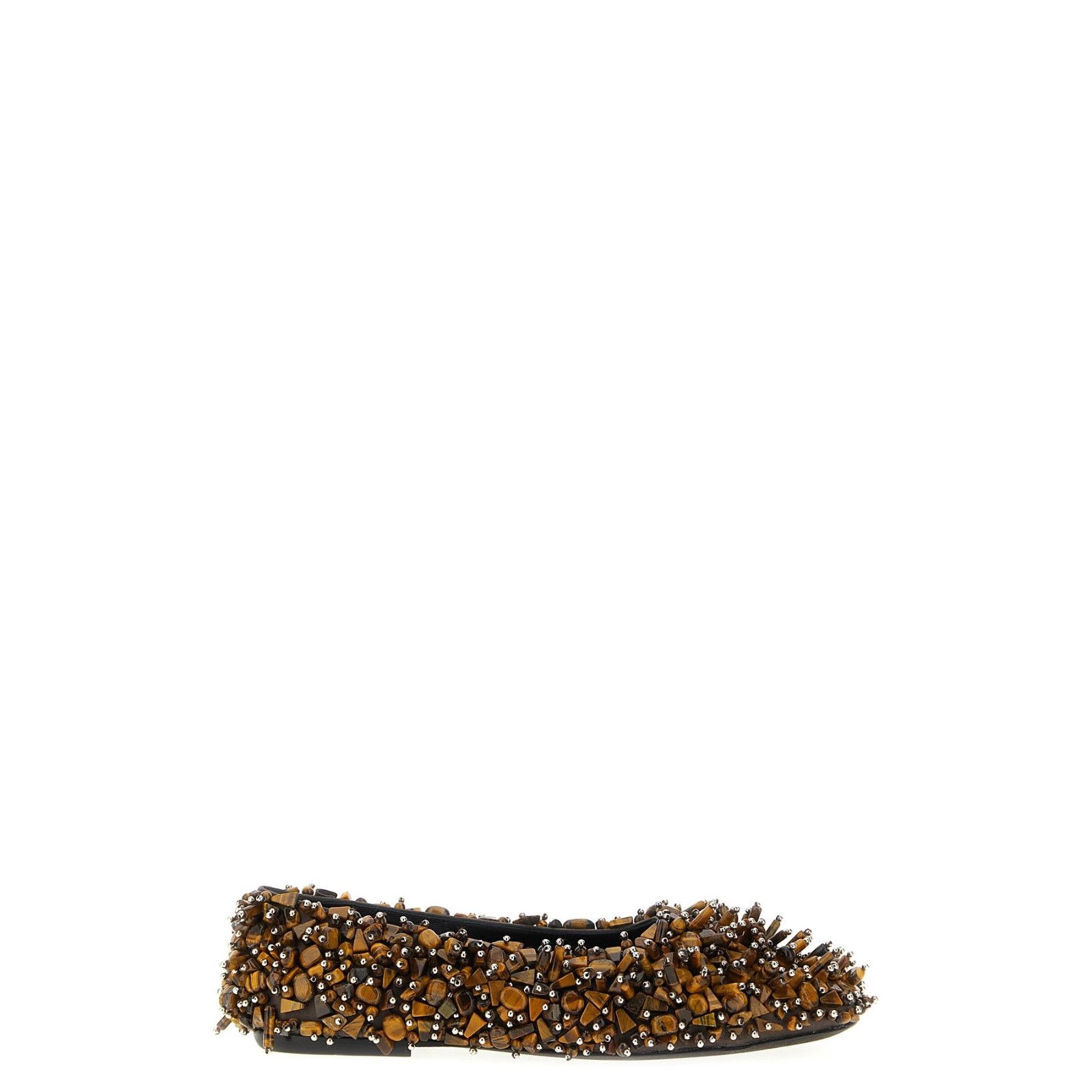 DRIES VAN NOTEN Beaded Brown Ballerina Flats New And Authent