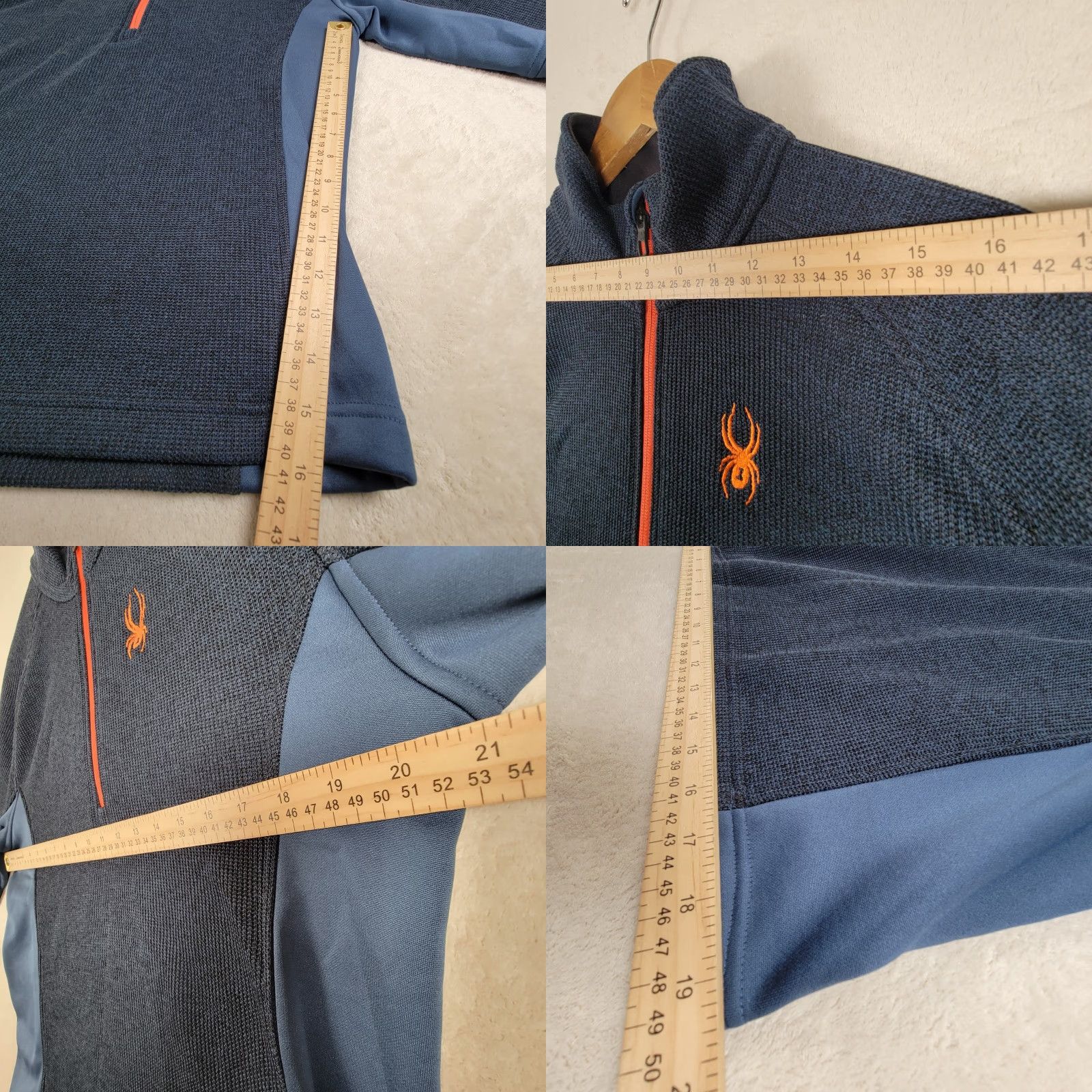 Spyder Spyder Sweater Mens Medium Core Gray Orange 1/2 Zip Fleece Pullover Outdoor Shirt Pullover Size US M / EU 48-50 / 2 - 8 Thumbnail