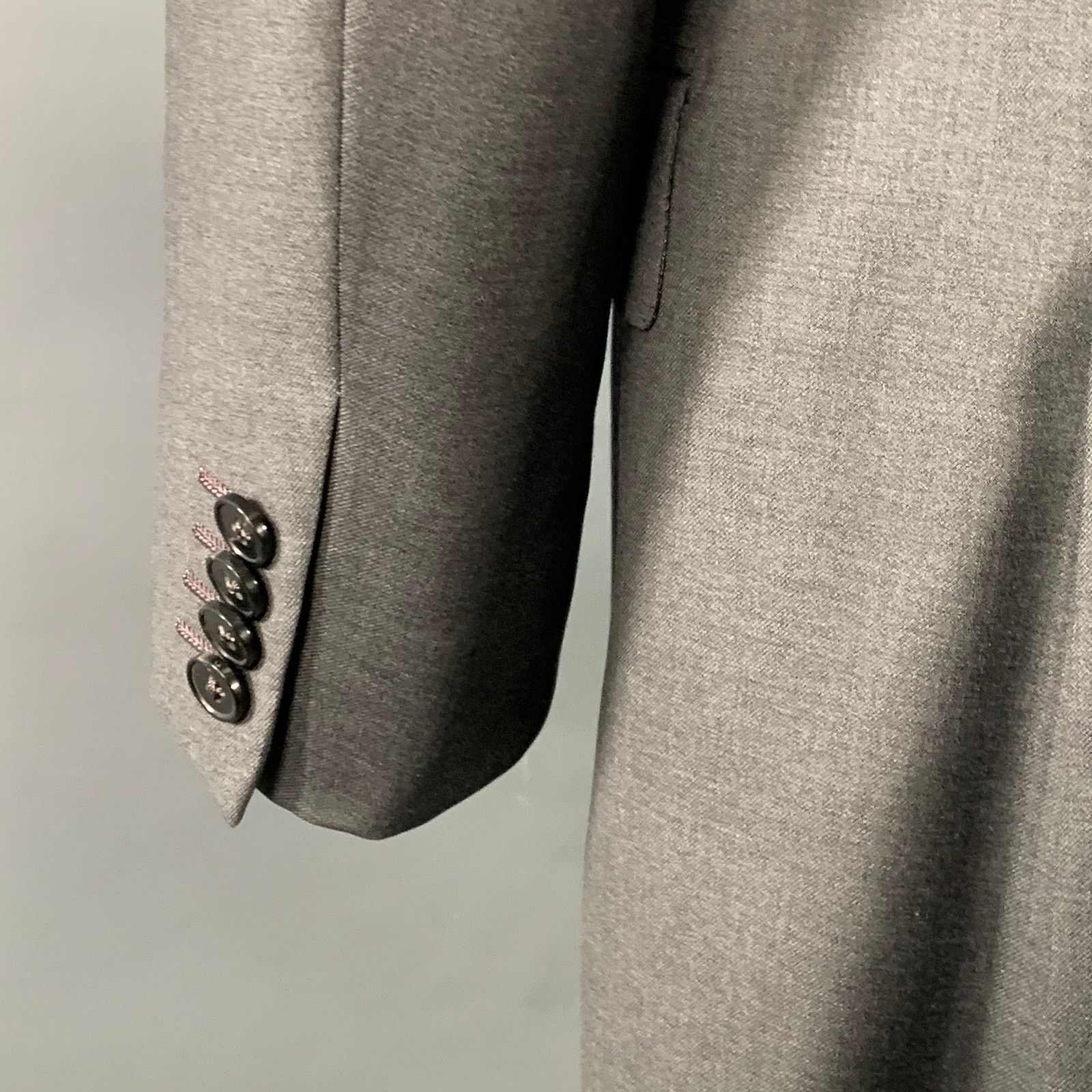 Ermenegildo Zegna Size 44 Grey Wool Single Breasted Notch Lapel Sport Coat Size 44R - 4 Thumbnail
