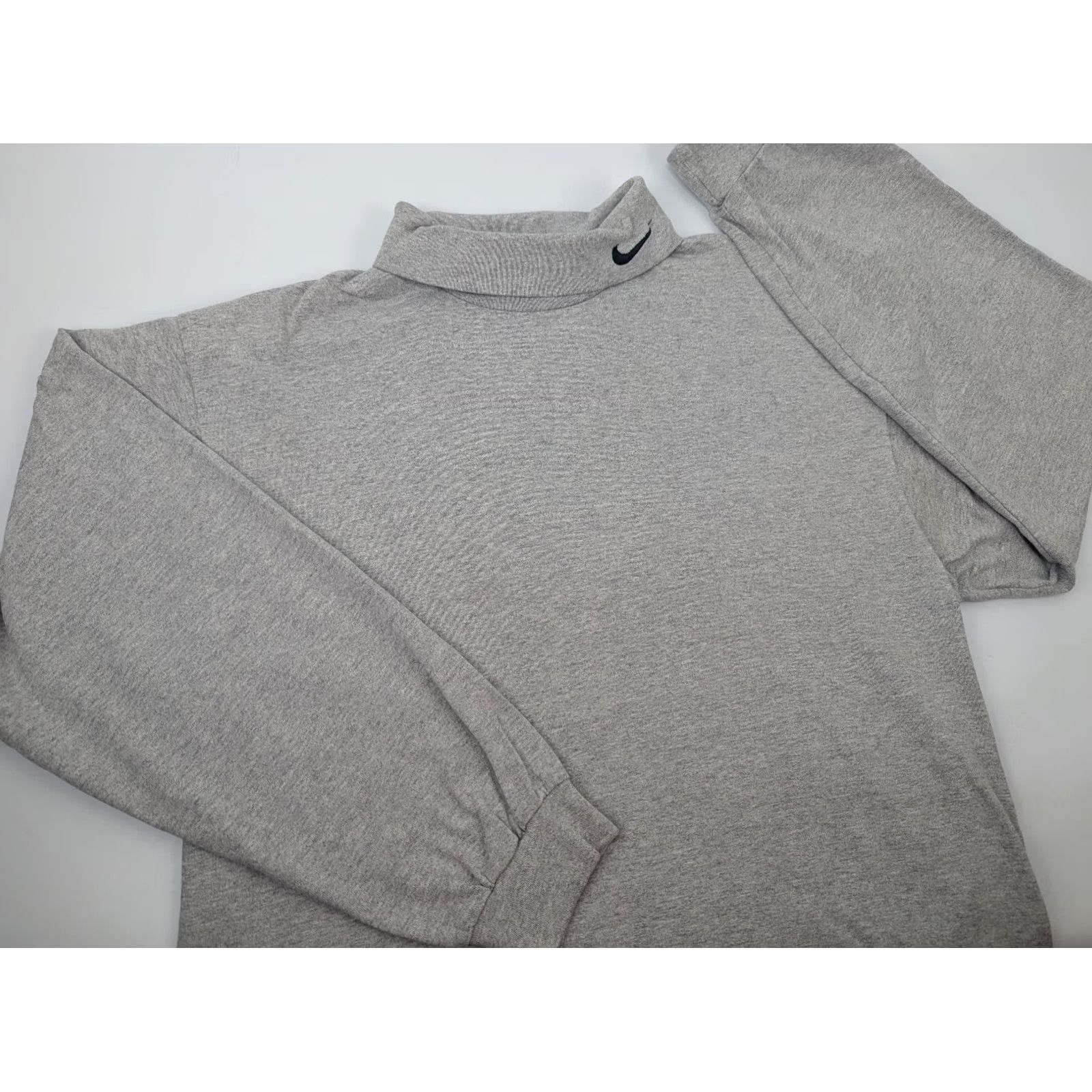 Nike VINTAGE Nike Turtleneck Long Sleeve Gray Shirt Neck Logo Large Mens USA 90s Hip Hop Retro Tee Size US L / EU 52-54 / 3 - 2 Thumbnail