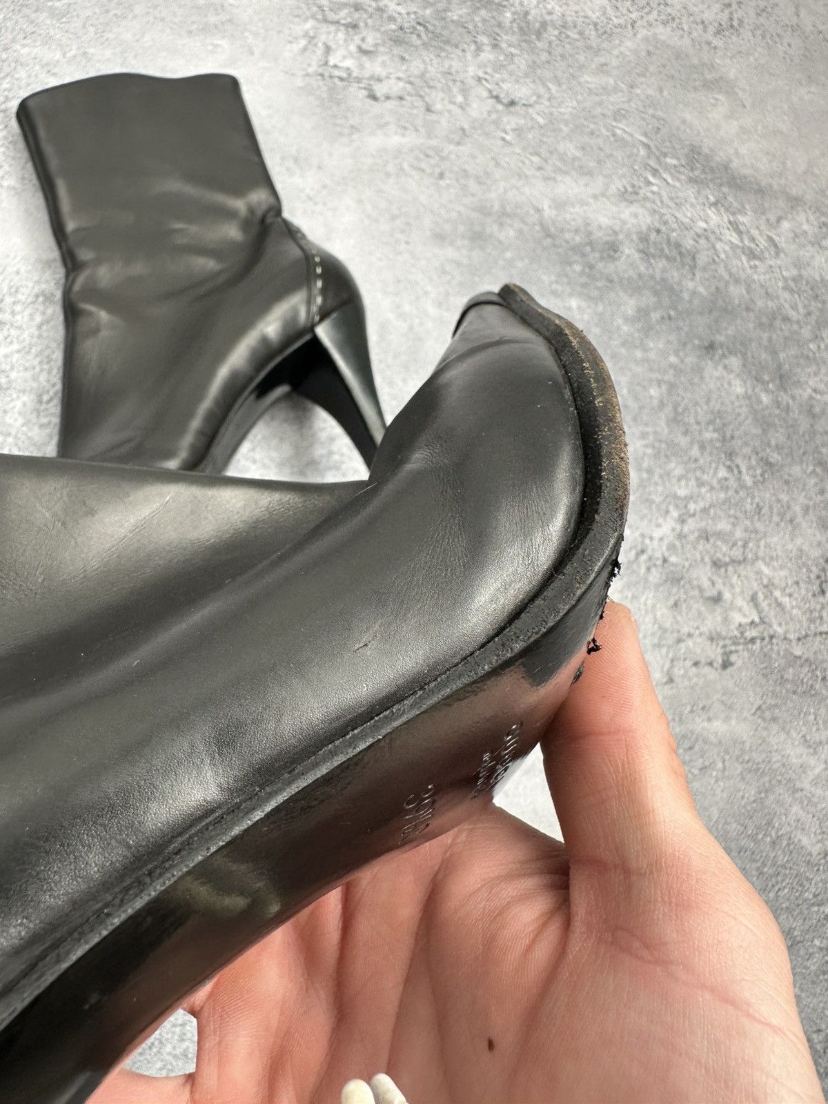 Gucci Gucci by Tom Ford Vintage Leather Boots Black Heels 39 1/2C Size US 9.5 / IT 39.5 - 21 Thumbnail