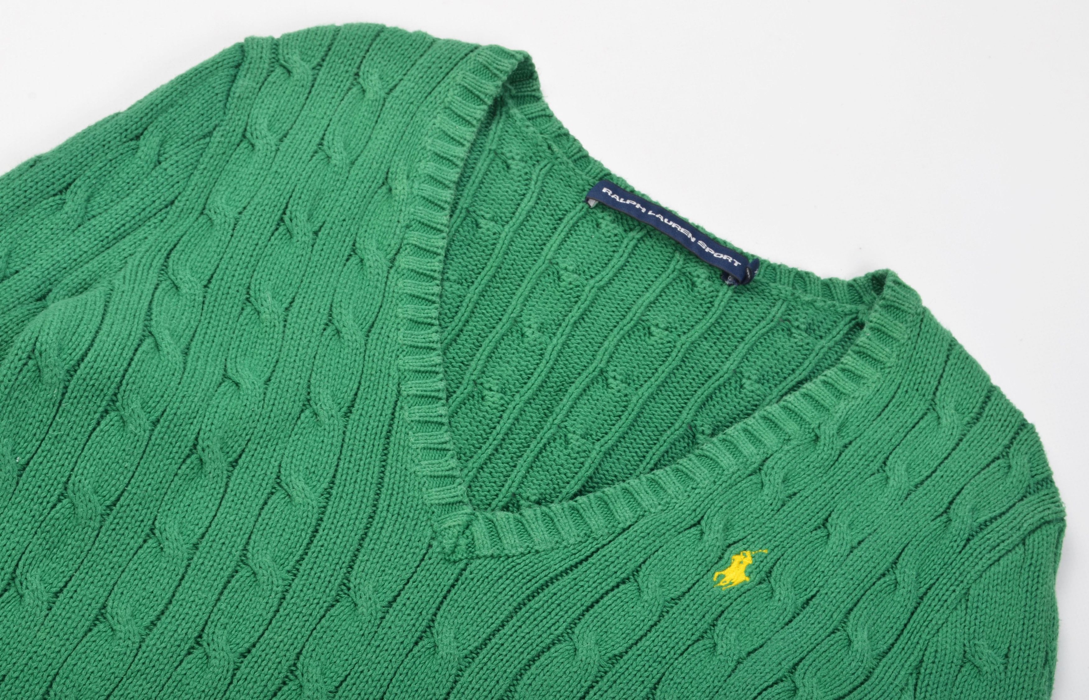 Polo Ralph Lauren Vintage Polo Ralph Lauren Chunky Knit V-Neck Jumper Size XS / US 0-2 / IT 36-38 - 5 Thumbnail