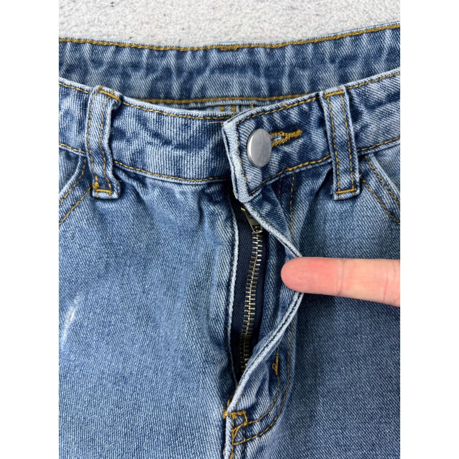 Shein SheIn Womens 26 Blue Denim Cut-Off Shorts Distressed High Rise Comfort Regular Size 26" / US 2 / IT 38 - 6 Thumbnail