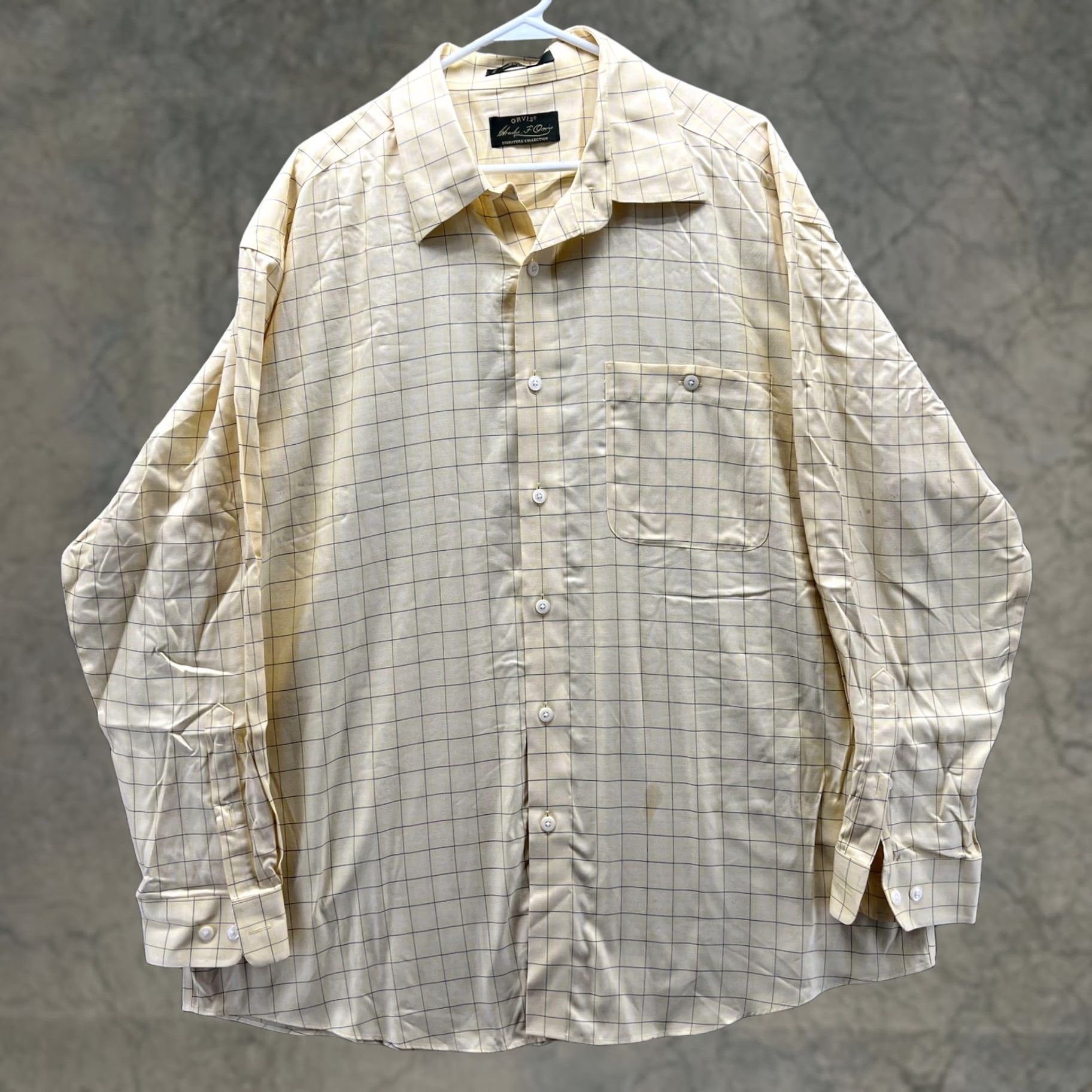 Orvis Orvis Shirt Mens XL Yellow Check Long Sleeve Button Front Casual Cotton Outdoor Mens, XL, Yellow, Check, Button-Up, Classic Fit, Pockets, All Seasons Size US XL / EU 56 / 4 - 1 Thumbnail
