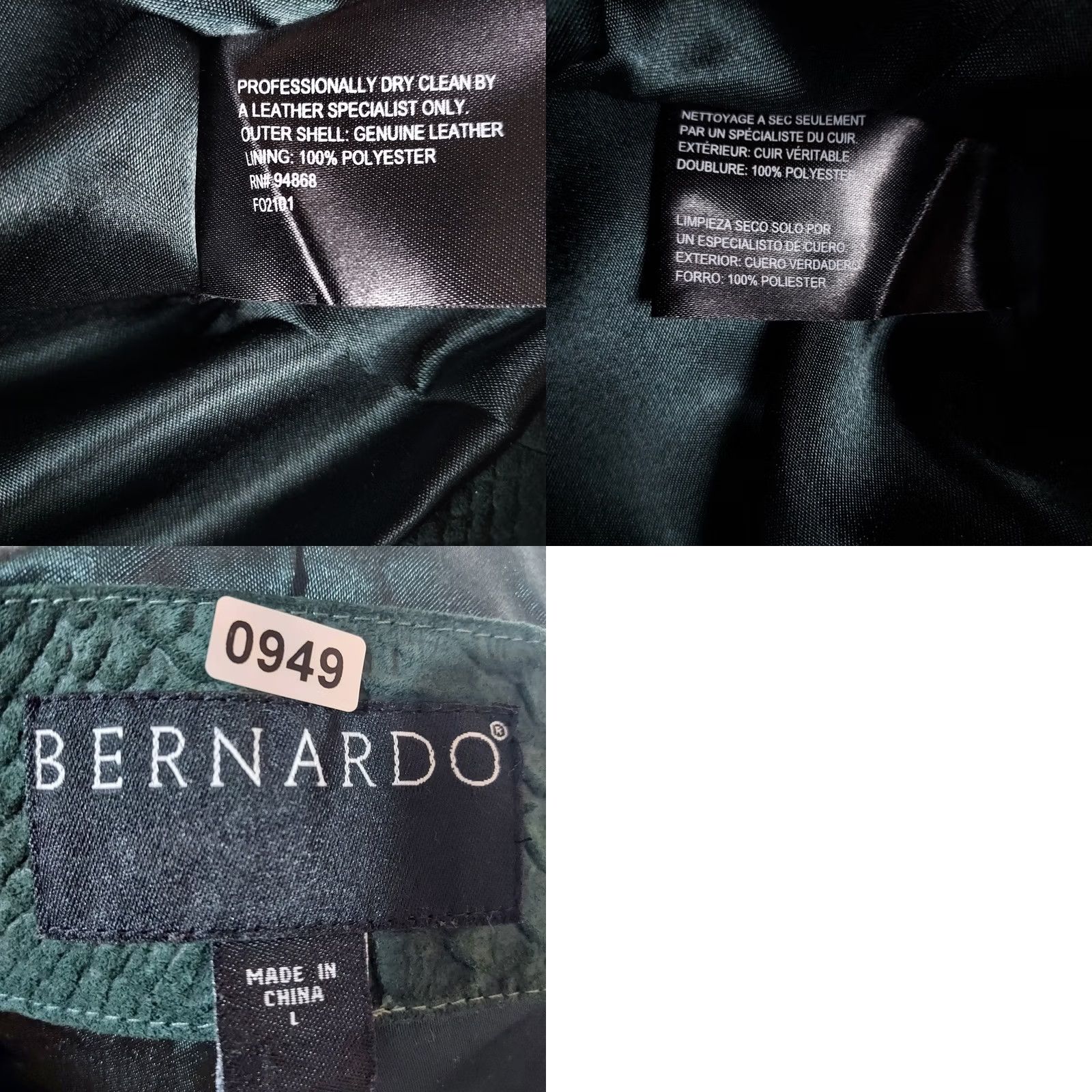 Vintage VINTAGE? No — Bernardo Leather Jacket Women's L Green Forest Genuine Leather Polyester Lining Jacket Men? Womens Size L / US 10 / IT 46 - 8 Thumbnail