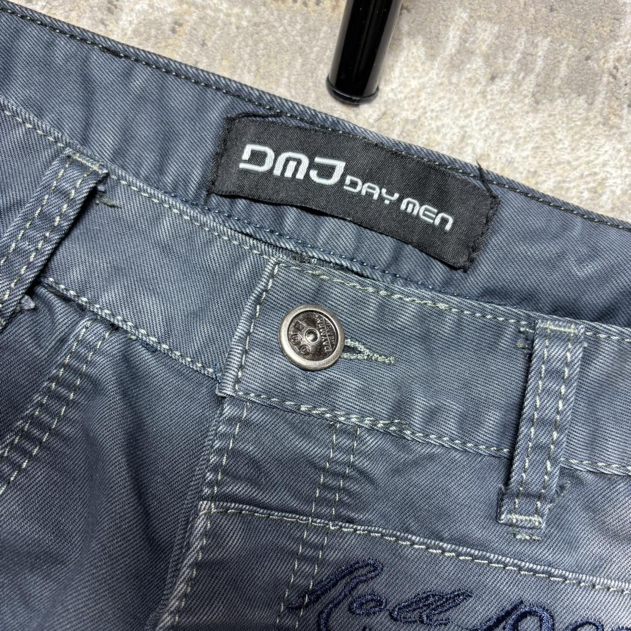 Japanese Brand 00s Embroidered DMJ Jeans Grey 34" Size US 34 / EU 50 - 4 Thumbnail