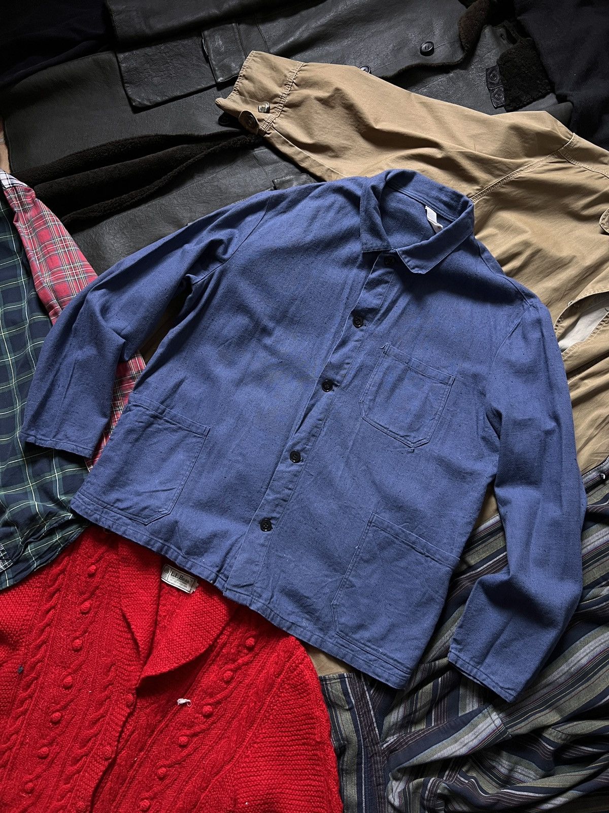 Le Laboureur Vintage 50s Laboureur Chore Light Jacket Workwear Shirt Size US L / EU 52-54 / 3 - 3 Thumbnail