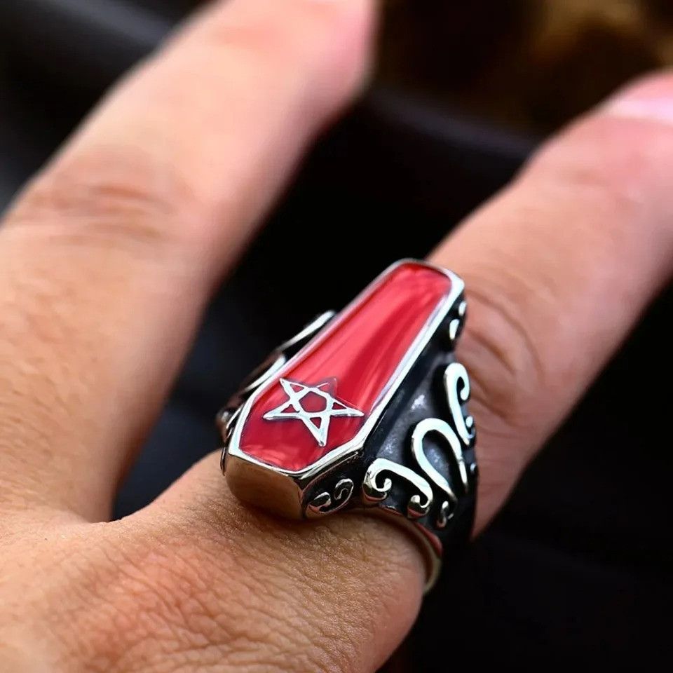 Jewelry Gothic Vintage Unique Coffin Ring Size ONE SIZE - 1 Thumbnail
