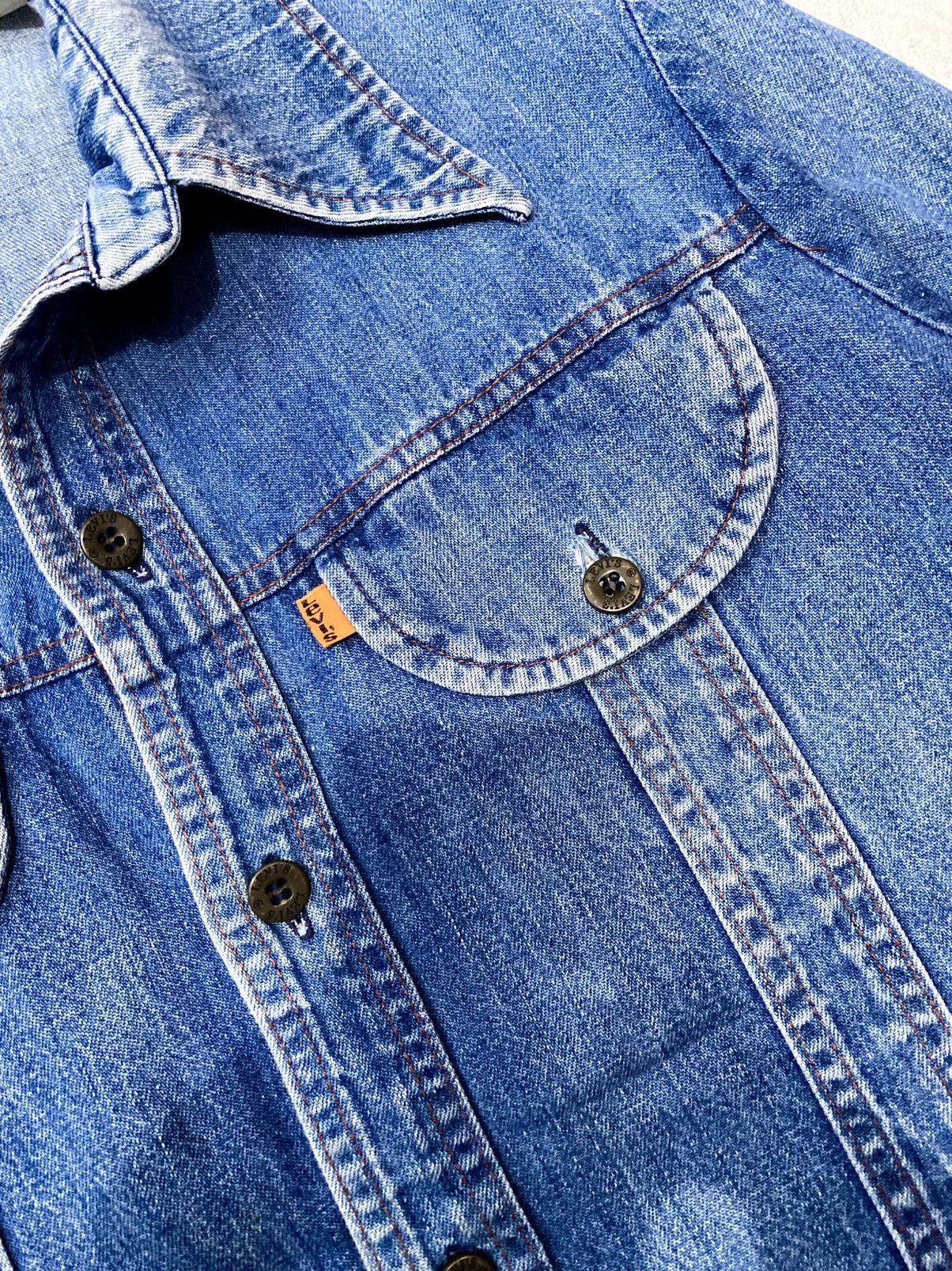 Levi's Vintage 70s Levis Panatela Orange Tab Denim Outershirt Size US M / EU 48-50 / 2 - 5 Thumbnail