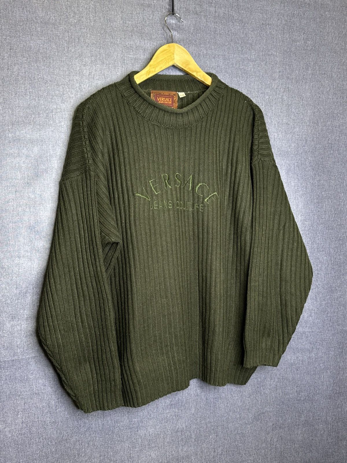 Versace Jeans Couture Vintage Versace Jeans Couture Sweater Embroidered Logo Italy Size US L / EU 52-54 / 3 - 2 Thumbnail