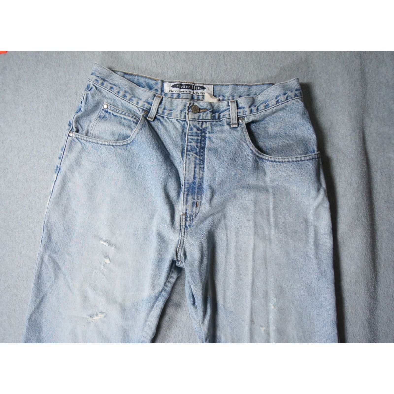 Anchor Blue VINTAGE Anchor Blue Jeans Mens 36x25 Blue Denim Pants Baggy Grunge Y2K Jeans Men 5-Pocket Distressed Mid Rise Blue Denim Size US 36 / EU 52 - 2 Thumbnail
