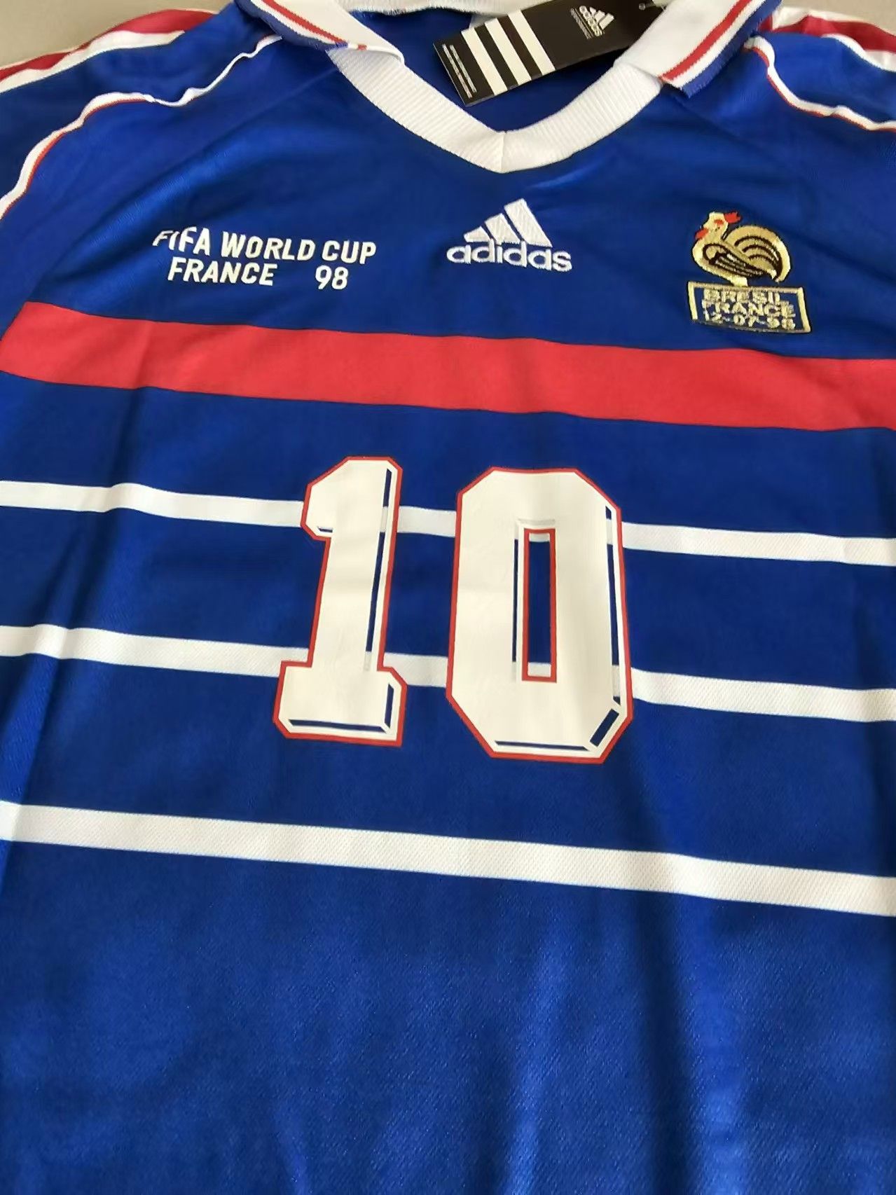 Other 1998 World Cup France 10 Zidane Jersey Size US XL / EU 56 / 4 - 3 Thumbnail