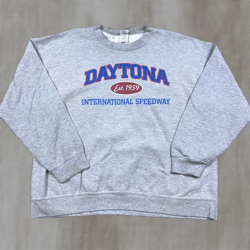Gildan VINTAGE Daytona Speedway Sweatshirt Men XL Gray Crewneck Nascar Y2K 00s Size US XL / EU 56 / 4 - 1 Thumbnail