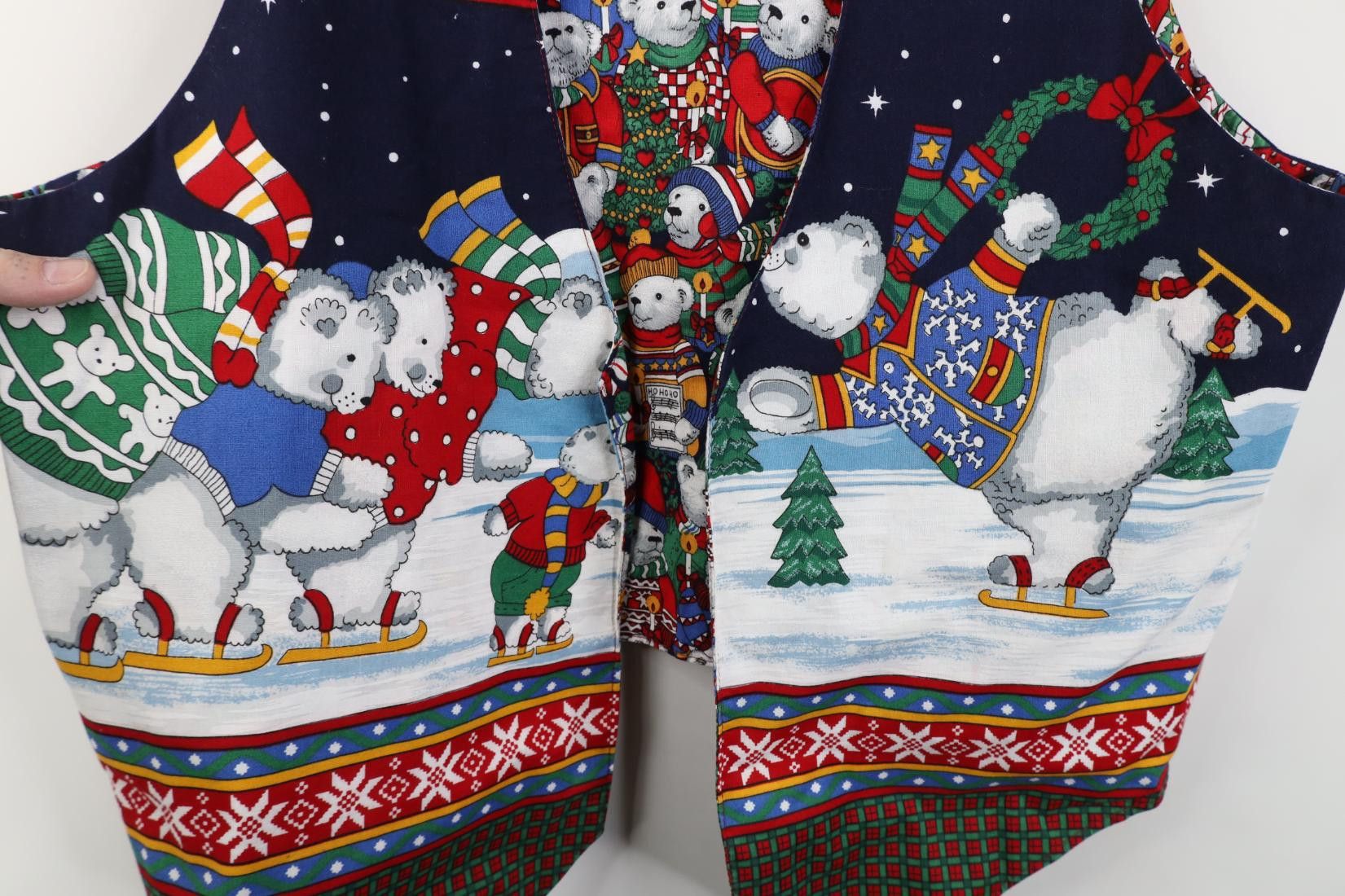 Vintage Vintage 90s Streetwear Reversible Christmas Vest Jacket Size XL / US 12-14 / IT 48-50 - 6 Thumbnail