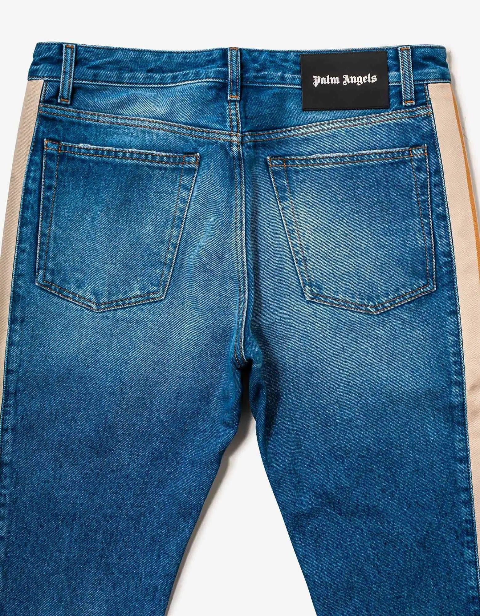 Palm Angels Palm Angels Blue Side-Stripe Jeans Size US 32 / EU 48 - 5 Thumbnail