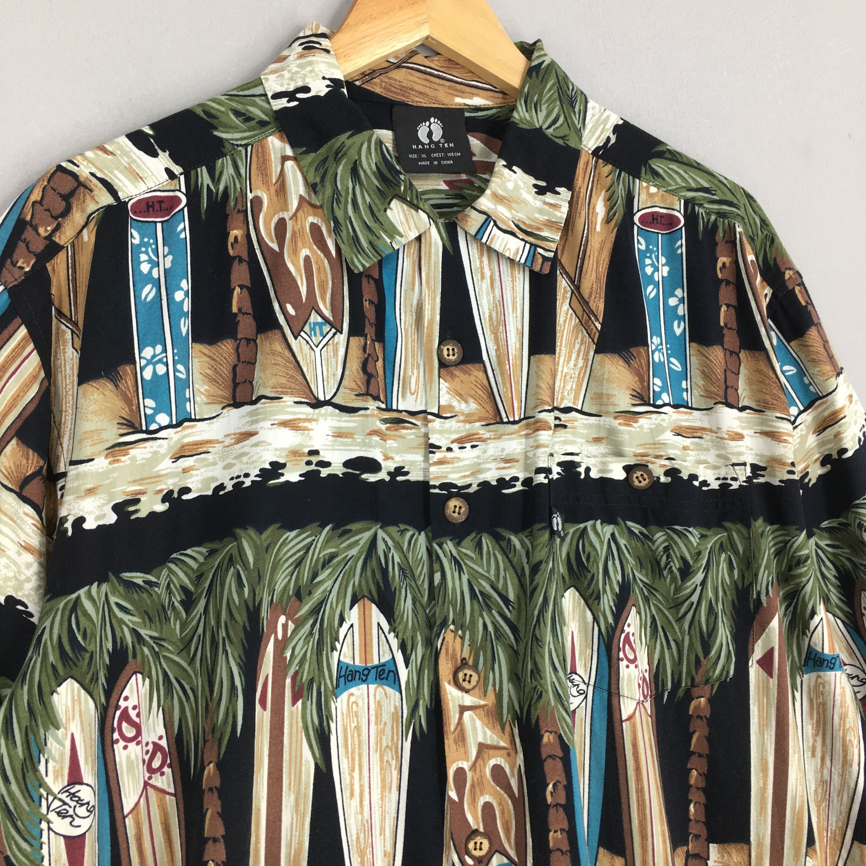 Hang Ten Vintage 90s Hang Ten Surfboards Printed Shirt XLarge Size US XL / EU 56 / 4 - 3 Thumbnail
