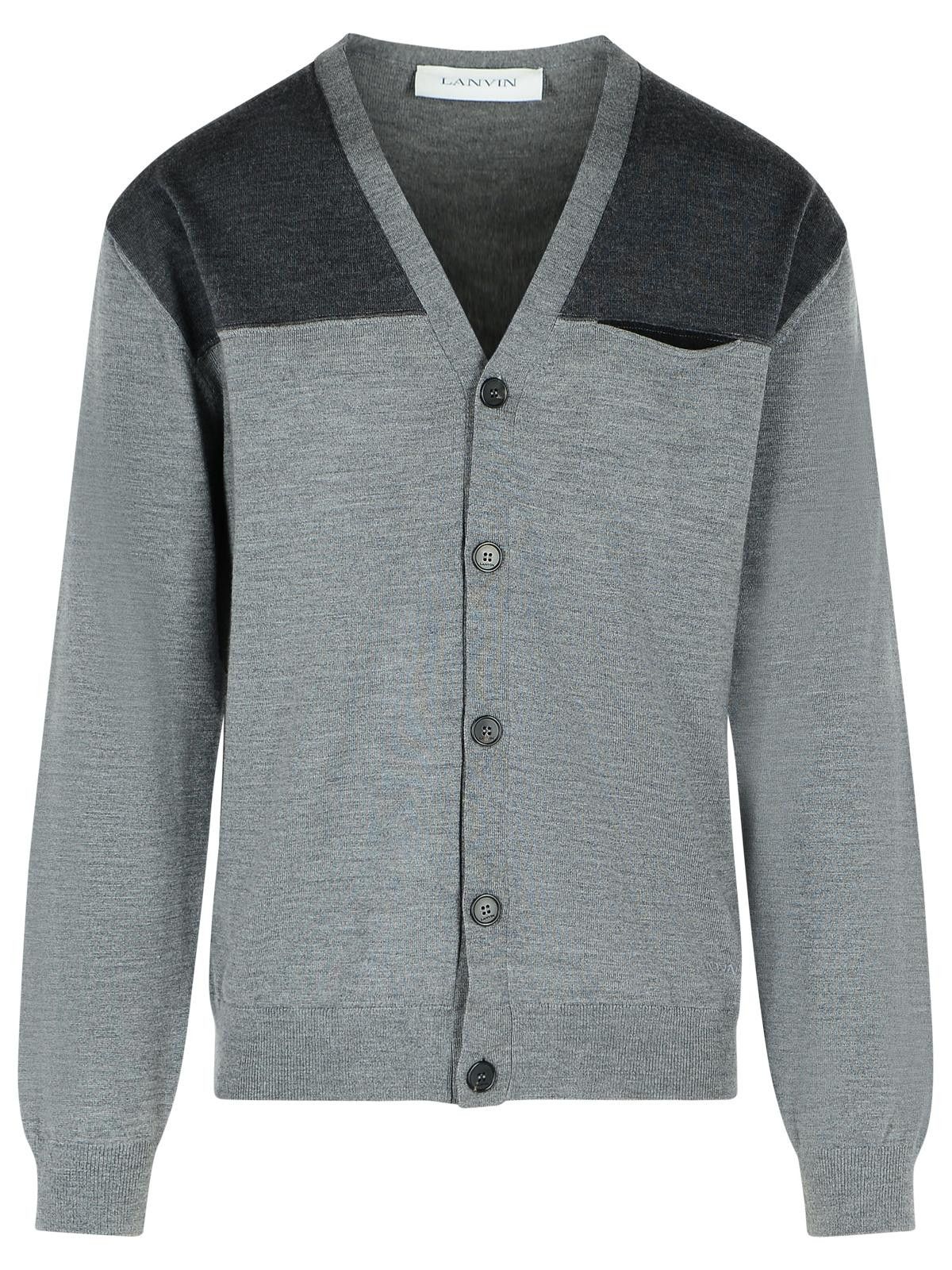 Lanvin LANVIN Grey Wool Cardigan Size US L / EU 52-54 / 3 - 1 Thumbnail