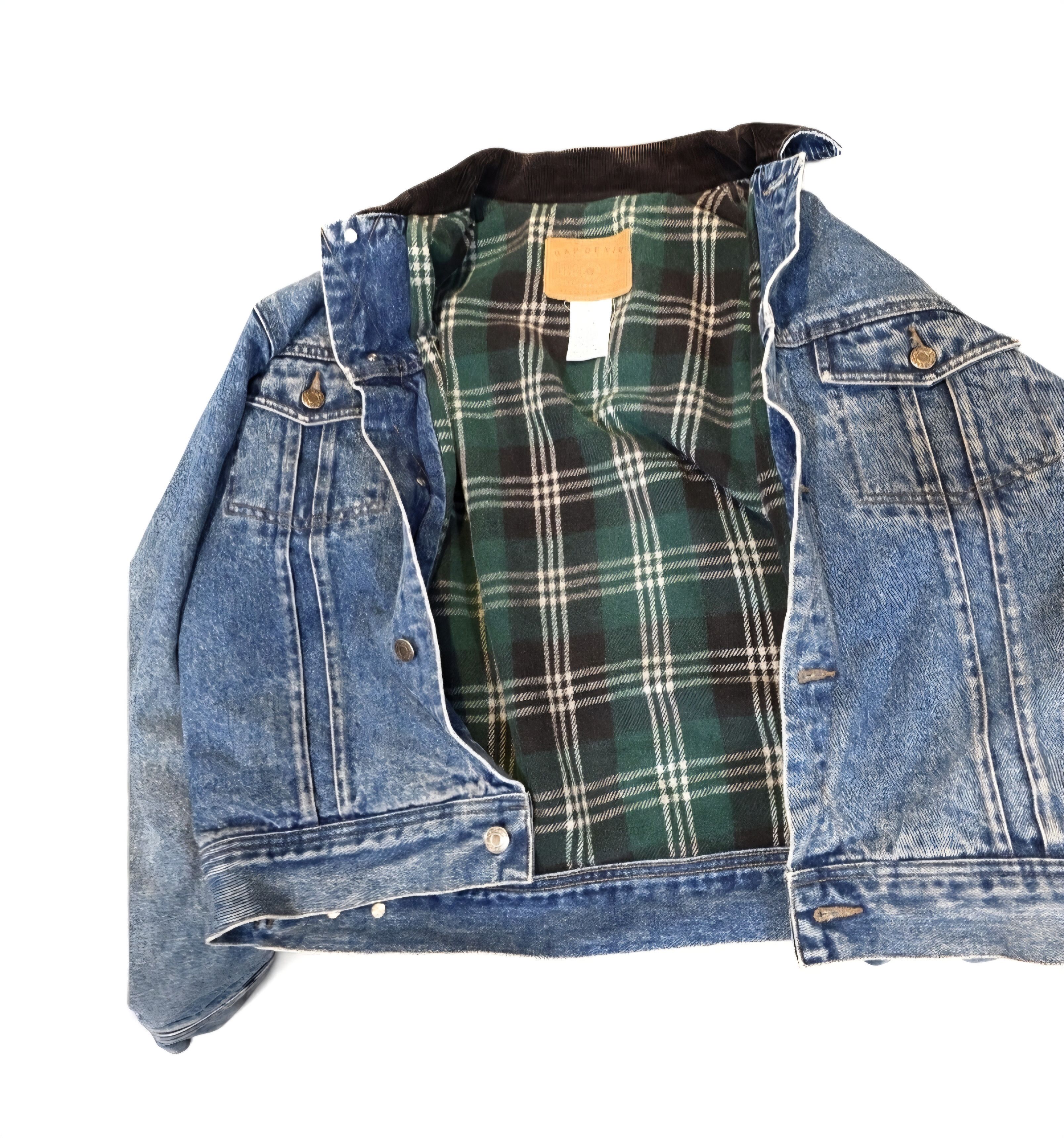 Gap GAP Vintage Denim Jacket Corduroy Collar Plaid Flannel Size US M / EU 48-50 / 2 - 7 Thumbnail