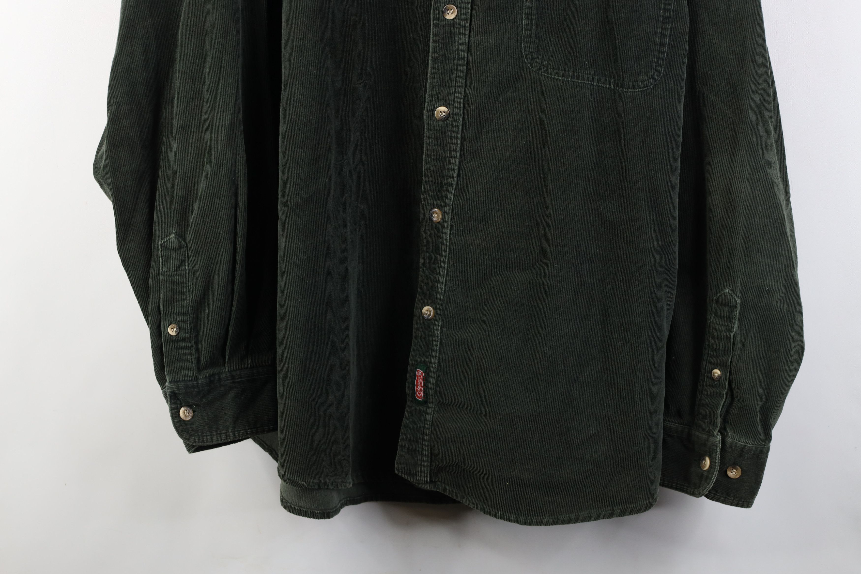 Vintage Vintage 90s Streetwear Collared Button Down Shirt Green Size US XL / EU 56 / 4 - 3 Thumbnail