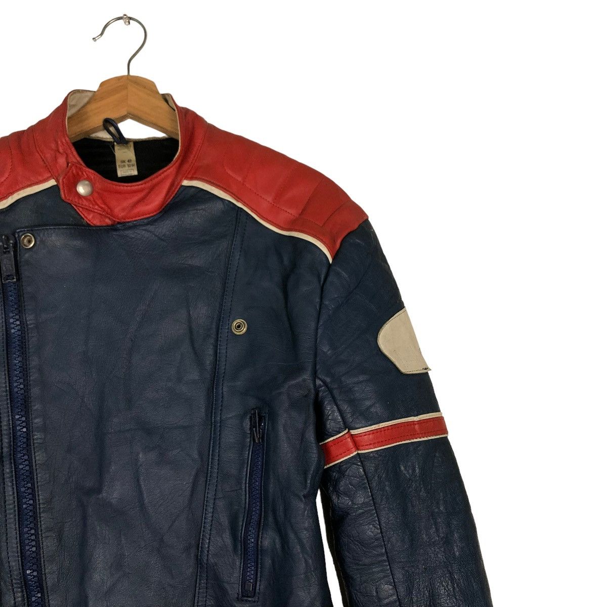 Vintage 🔥VINTAGE BIKER LEATHER JACKET RACING MADE IN ENGLAND ECHTES Size US M / EU 48-50 / 2 - 6 Thumbnail