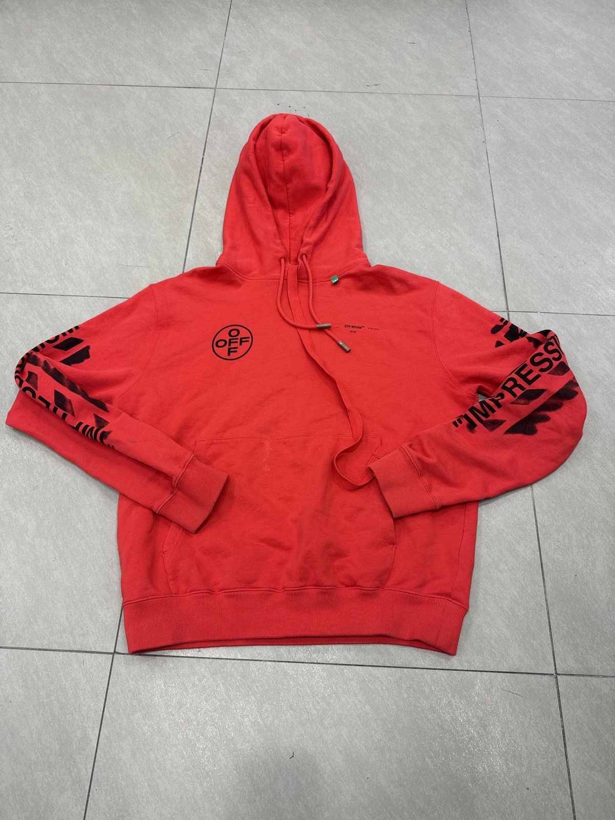 Off-White Off White Diagonal Stencil Hoodie Red Size US XL / EU 56 / 4 - 1 Thumbnail