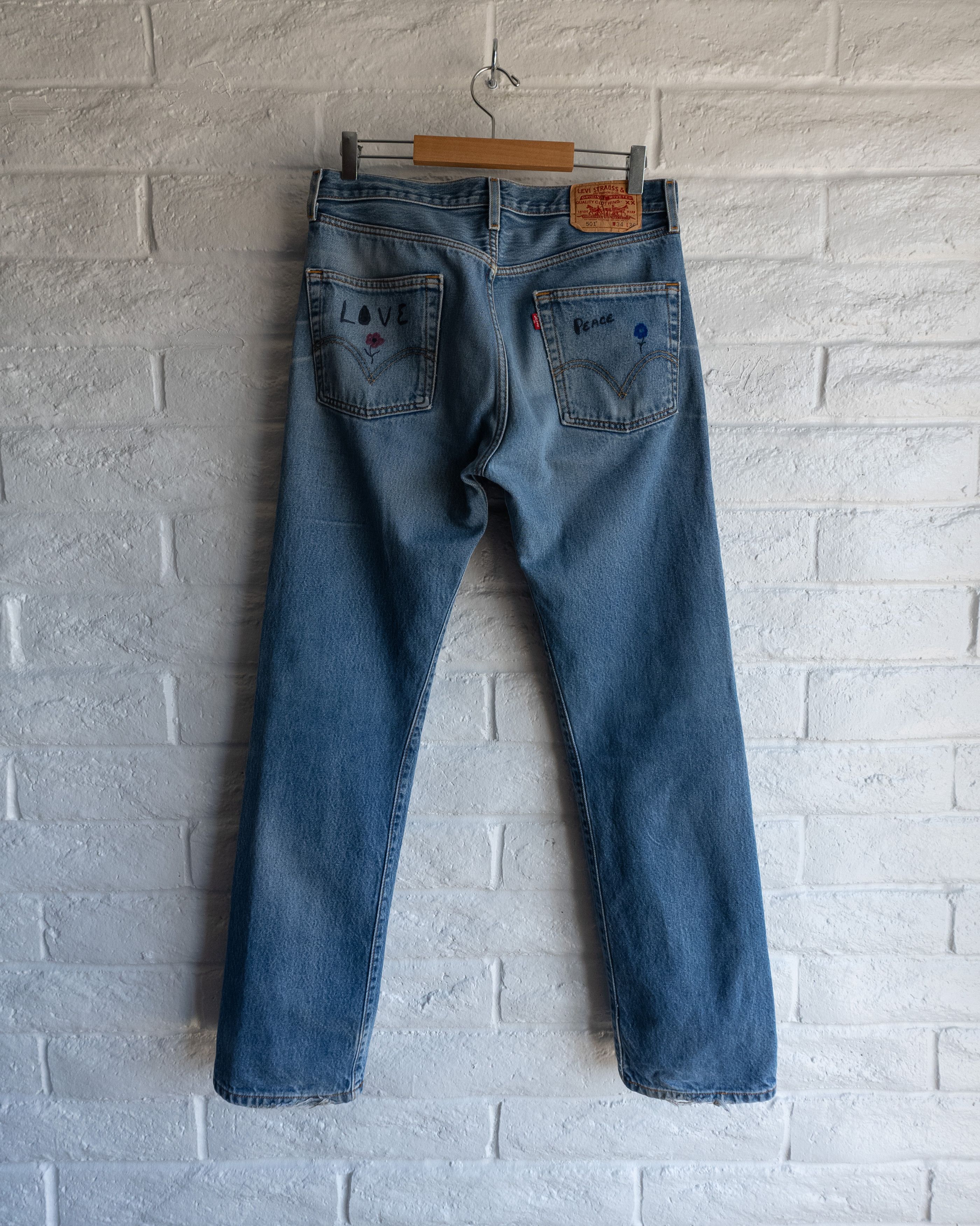 Levi's Vintage 90s Levi's 501 Jeans Scribble Grunge ERD Style Size US 32 / EU 48 - 6 Thumbnail