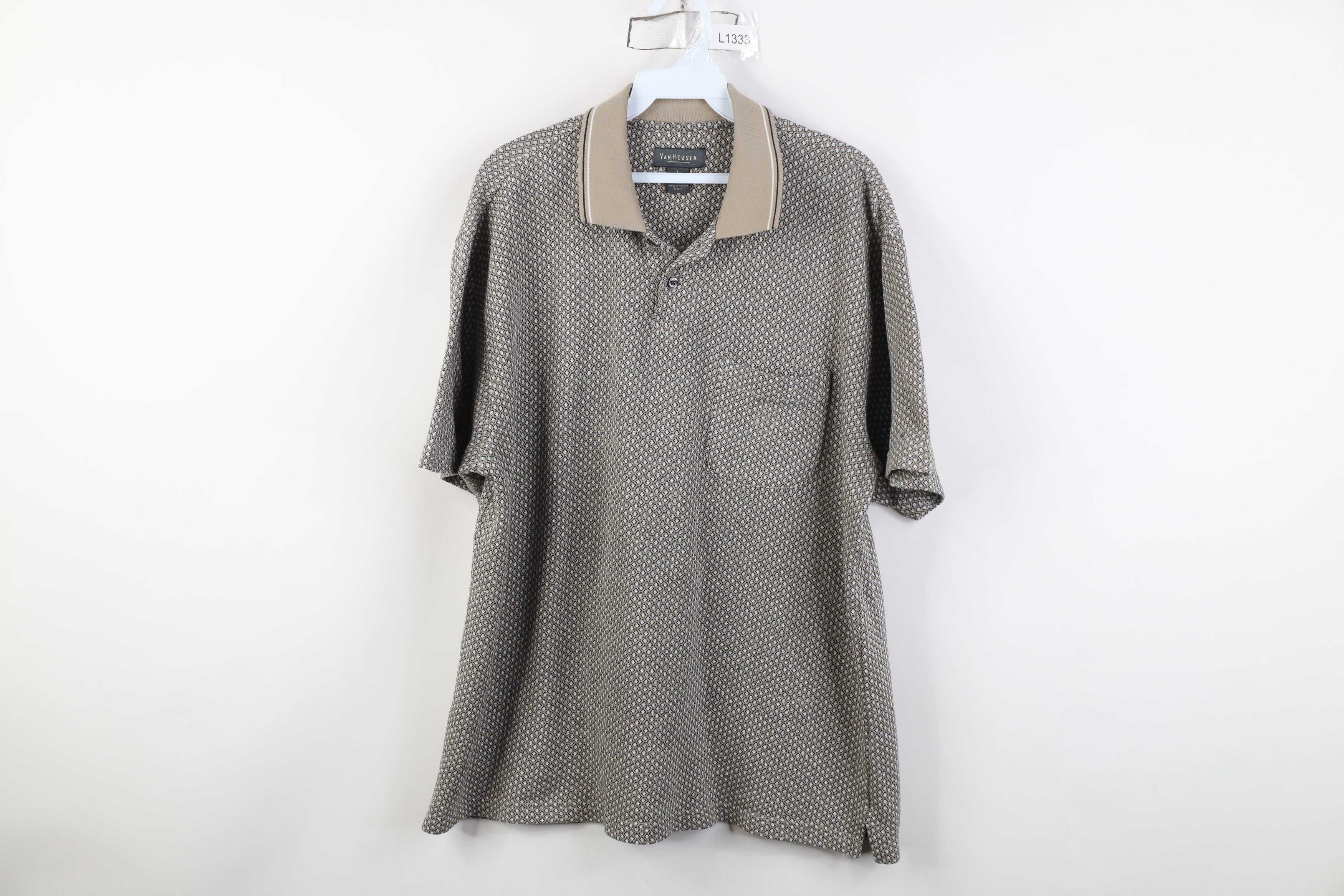 Vintage Vintage 90s Streetwear Diamond Knit Collared Golf Polo Shirt Size US L / EU 52-54 / 3 - 1 Thumbnail