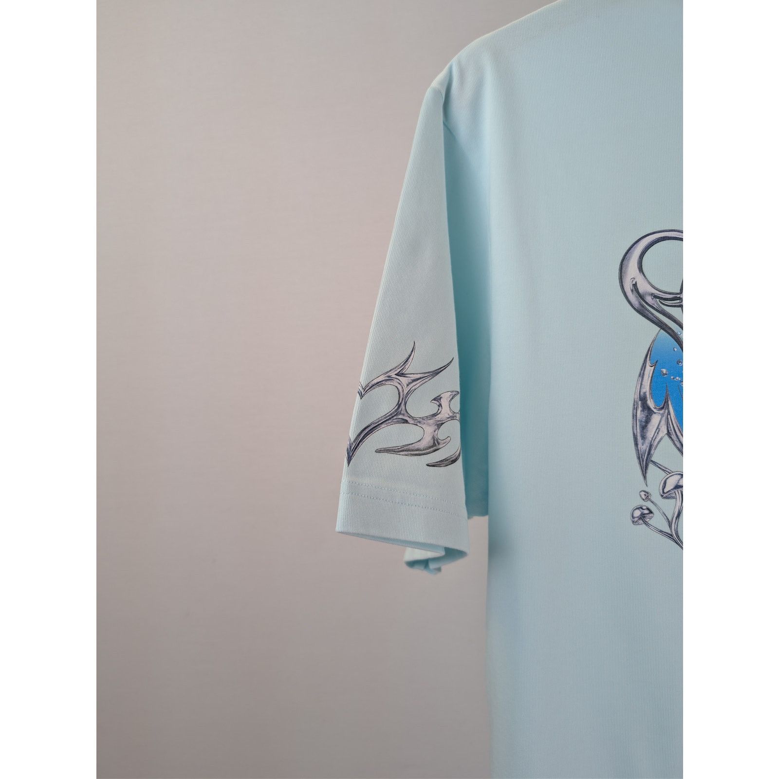 Casablanca o1rshd1 Blades Printed Oversized T-Shirt Pale Blue Jersey Size US S / EU 44-46 / 1 - 6 Thumbnail