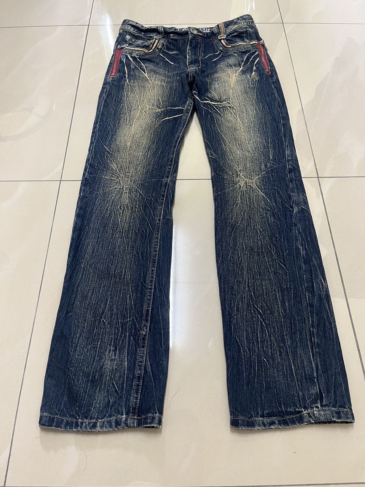 If Six Was Nine blow by blue distressed mud rusty thunder denim buckle back Size US 32 / EU 48 - 2 Thumbnail