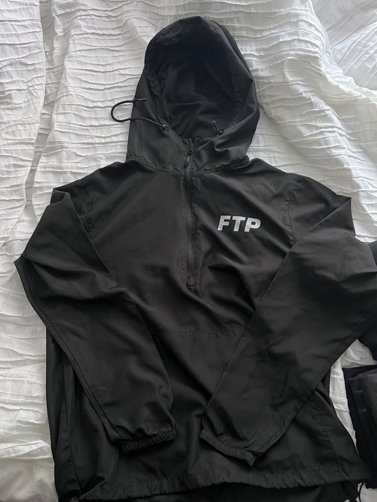 image of Fuck The Population Ftp Windbreaker in Black, Men's (Size Large)