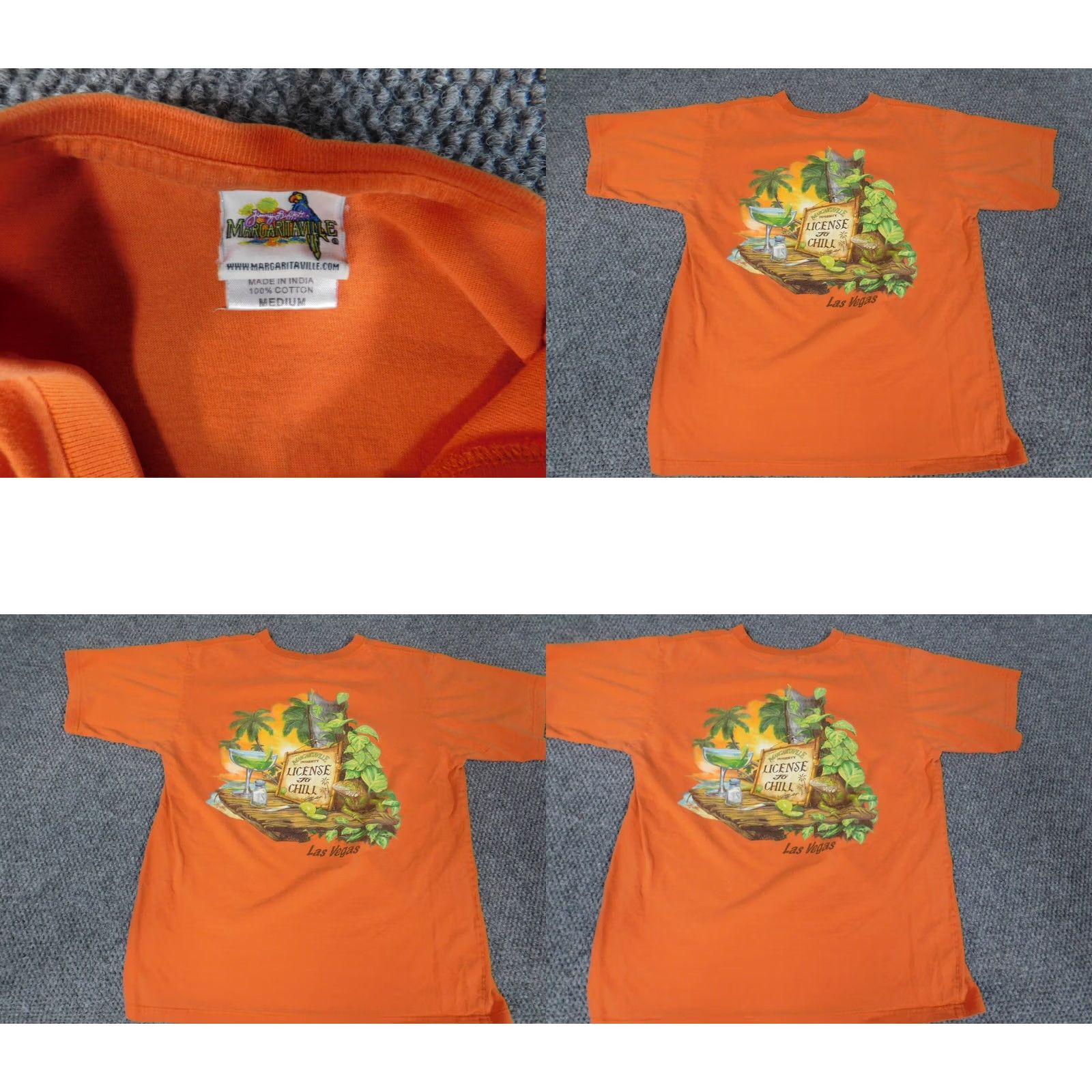 Vintage Margaritaville Mens T-Shirt Orange Short Sleeve Henley Cotton Spandex Logo Parrot Classic 90s? No, not applicable (remove). Size US M / EU 48-50 / 2 - 8 Thumbnail