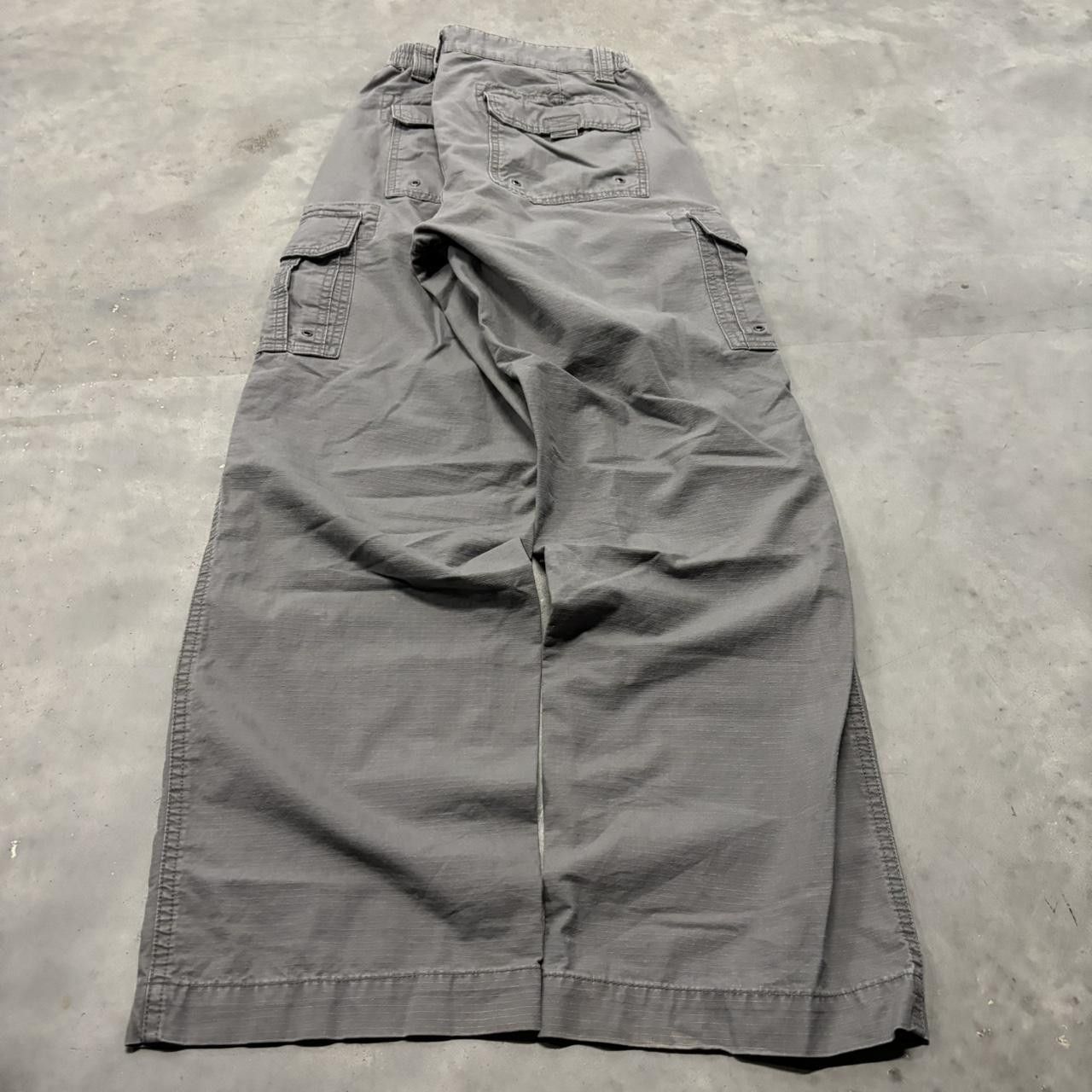 Japanese Brand × Vintage Crazy Vintage Y2K/2000s Grey Workwear Streetwear Skater Cargo Pants! Size US 34 / EU 50 - 4 Thumbnail
