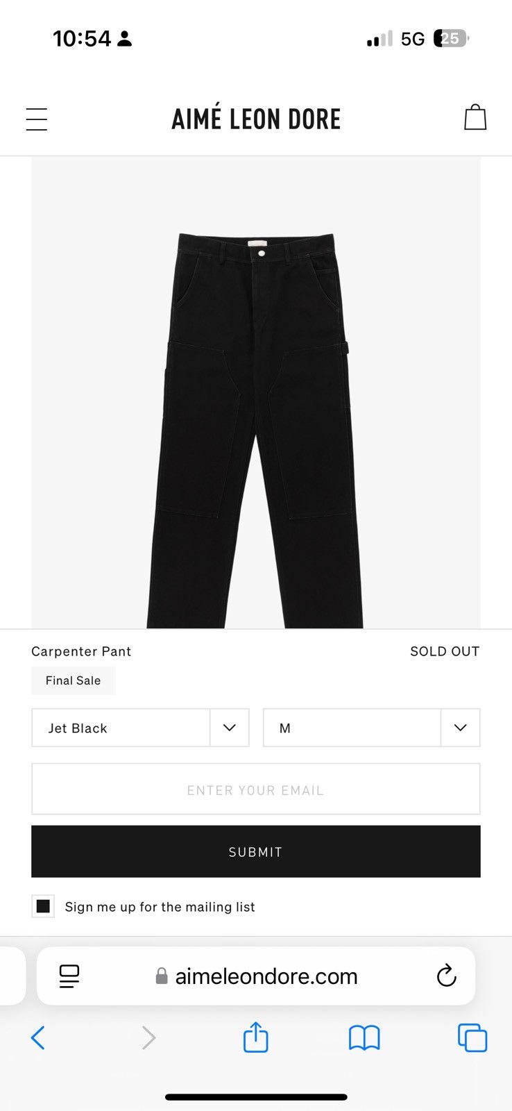 Aime Leon Dore Aime Leon Dore Black carpenter pant Size US 33 - 6 Thumbnail