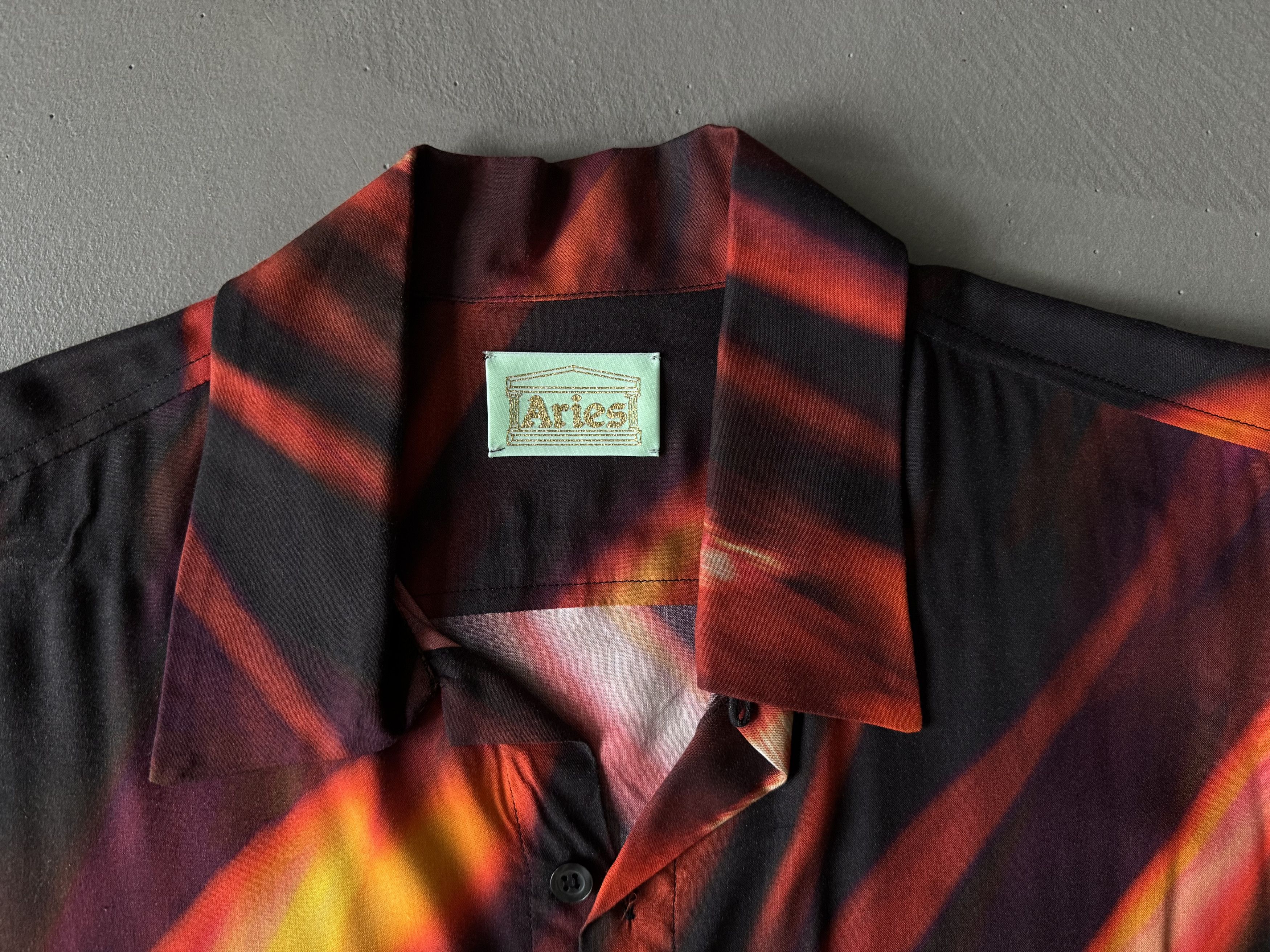 Aries Aries Arise Flame Print Camp Collar Shirt Size US L / EU 52-54 / 3 - 5 Thumbnail