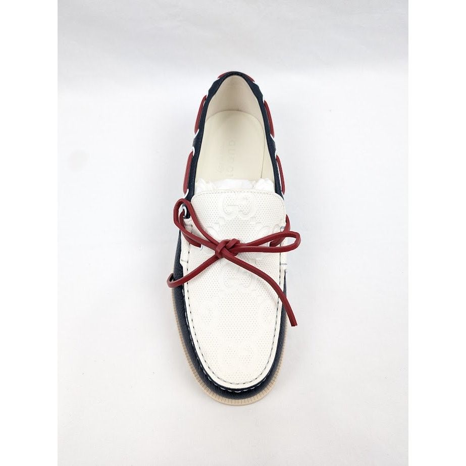Gucci o1rshd1 Riverside Calf Shoes in Blue/Off White Size US 8.5 / EU 41-42 - 7 Thumbnail