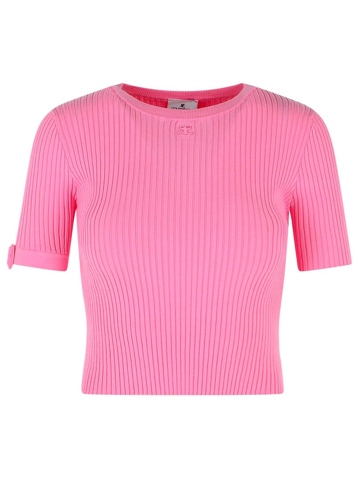 Courreges COURREGES Pink Viscose Blend T-Shirt Size XS / US 0-2 / IT 36-38 - 1 Thumbnail