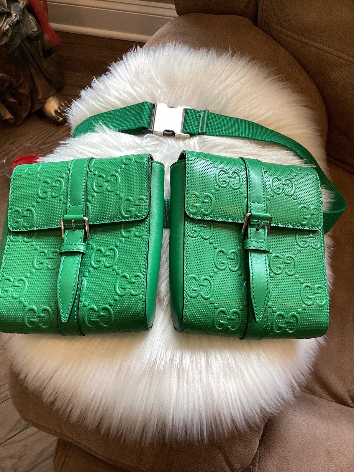 image of Gucci Green Belt Bag With Pouches, Men's