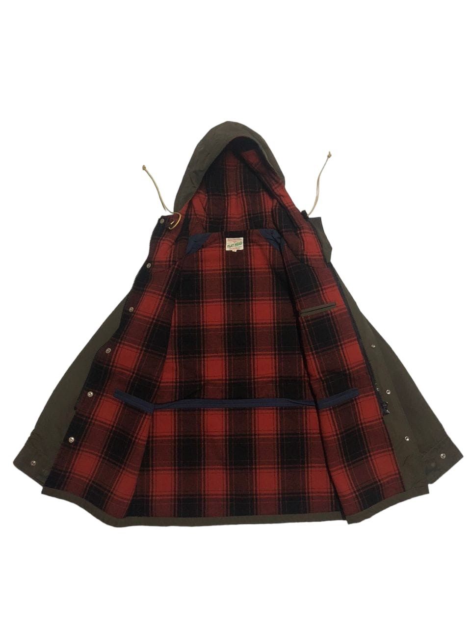 The Flat Head Goprore🔥Vintage Flat Head Cargo Red Tartan Jacket Size US S / EU 44-46 / 1 - 3 Thumbnail