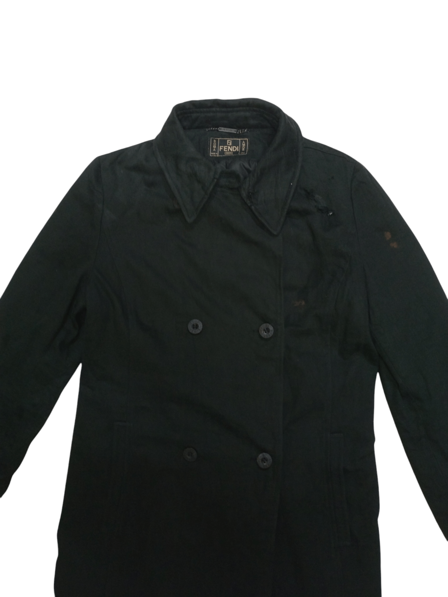 Fendi Vintage Fendi Zucca Monogram Black Distressed Trench Coat Size US M / EU 48-50 / 2 - 4 Thumbnail
