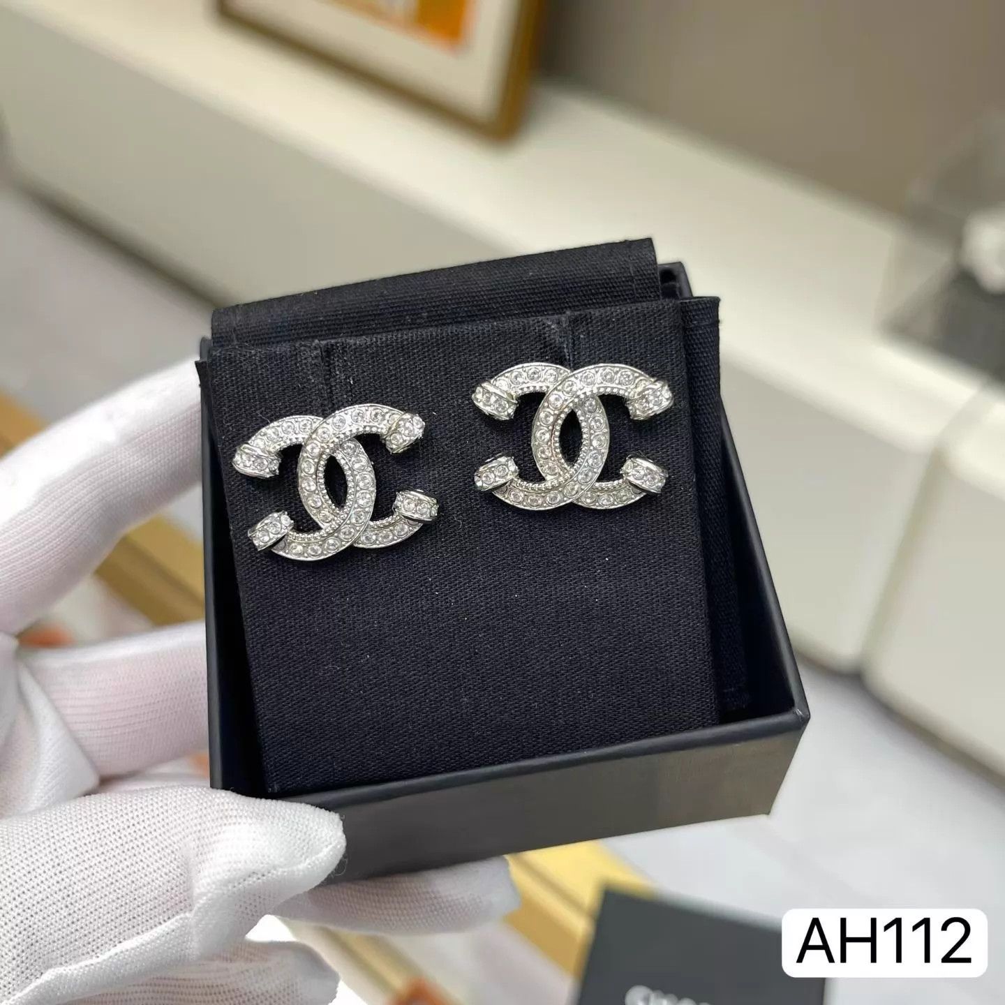 Chanel CHANEL 23P CC Crystal Stud Earrings Mint With Box Size ONE SIZE - 3 Thumbnail
