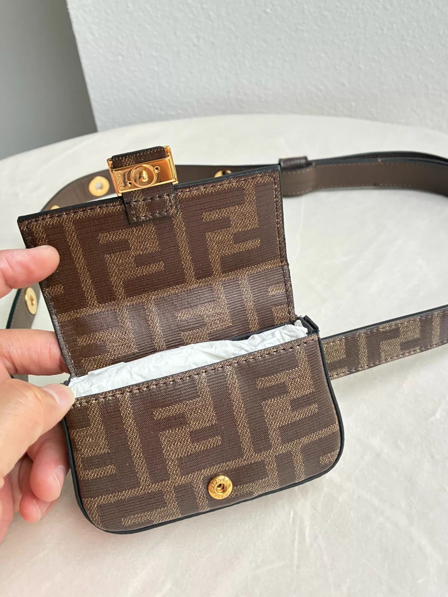 Fendi Fendi Baguette mini FF print waist bag Size ONE SIZE - 4 Thumbnail
