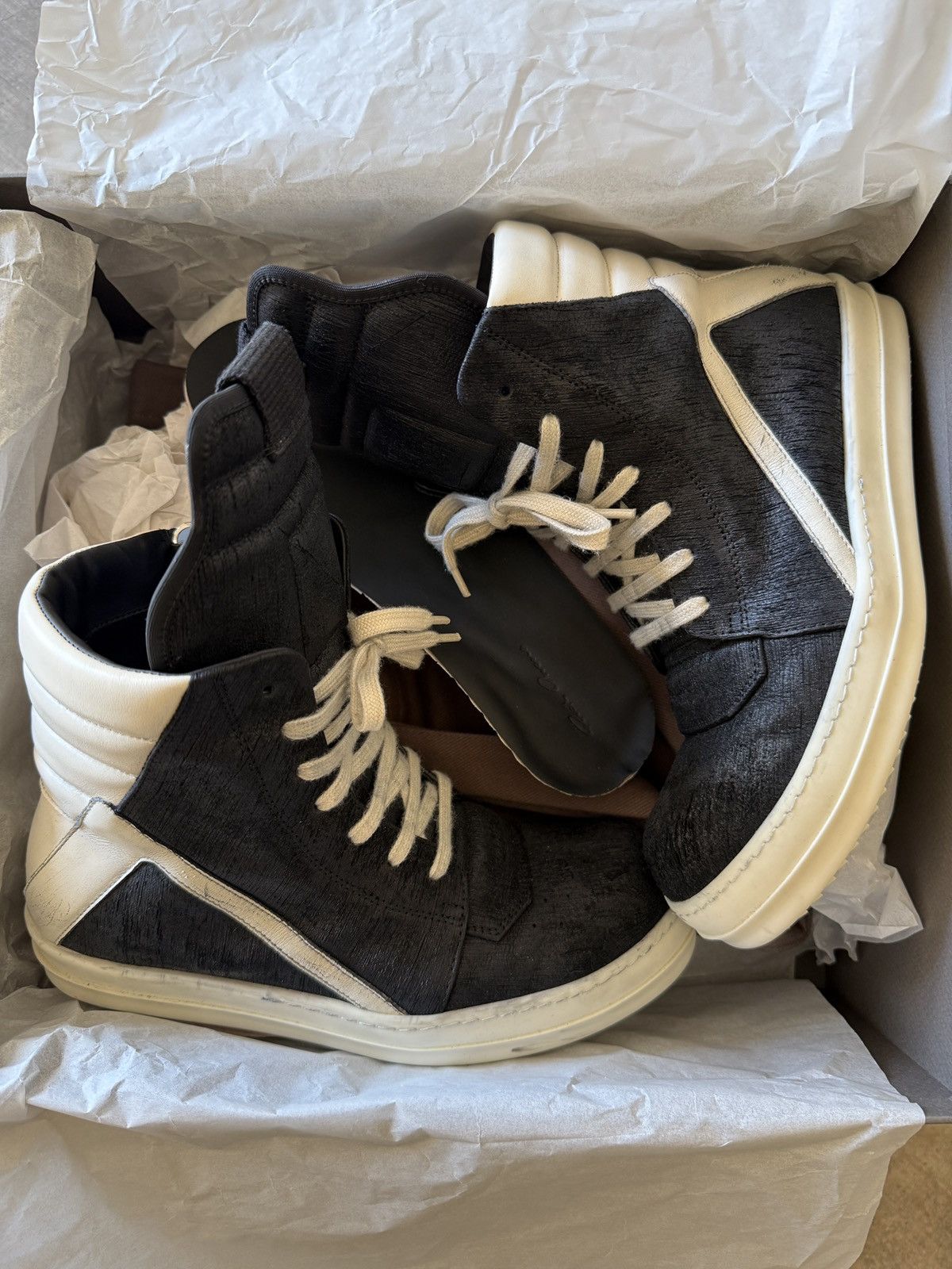 Rick Owens Blistered/Distressed SS25 Hollywood Geobaskets Size US 7 / EU 40 - 1 Thumbnail